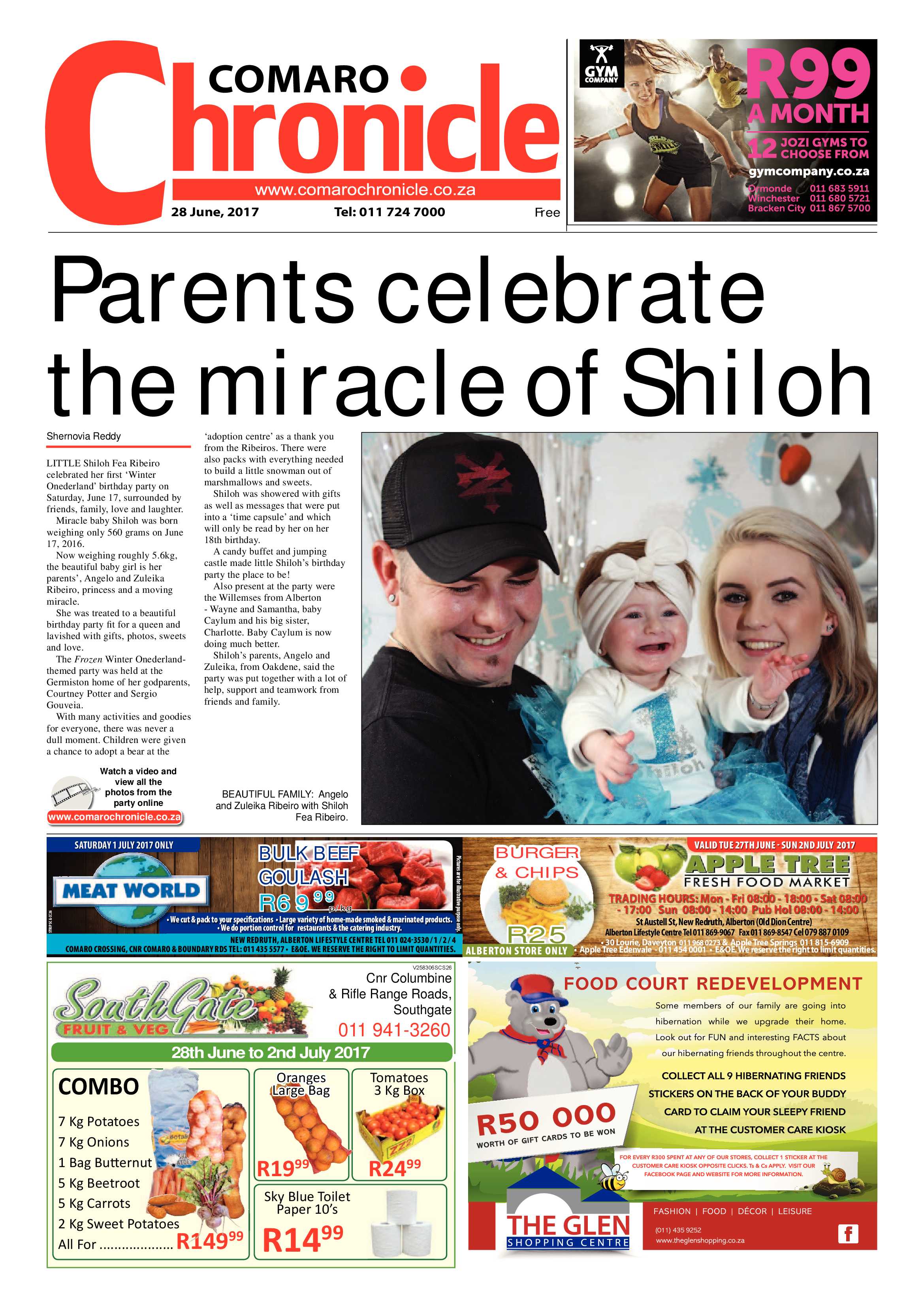 Comaro Chronicle 28 June 2017 page 1
