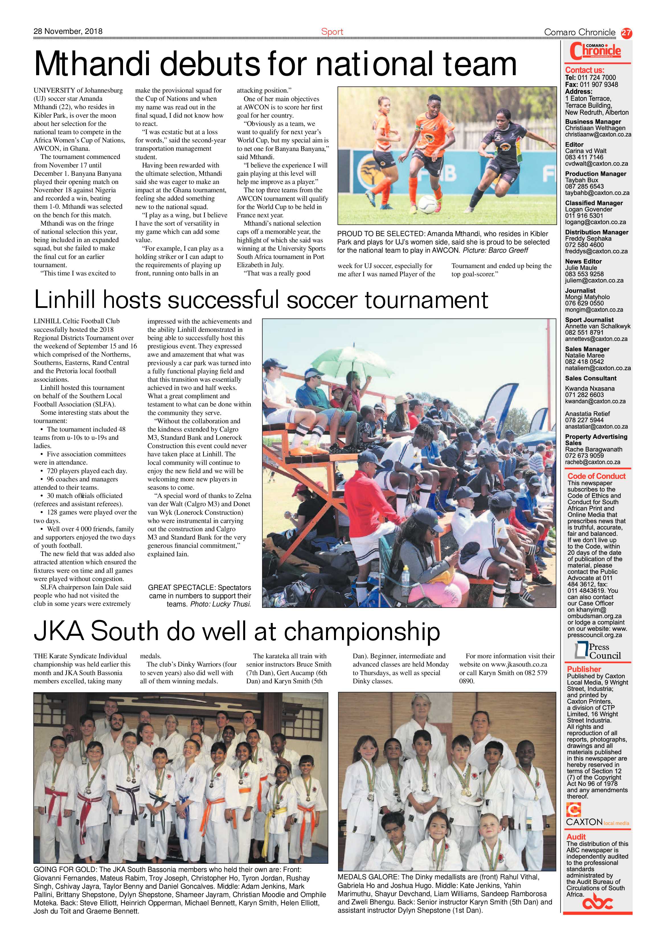 Comaro Chronicle 28 November 2018 page 27