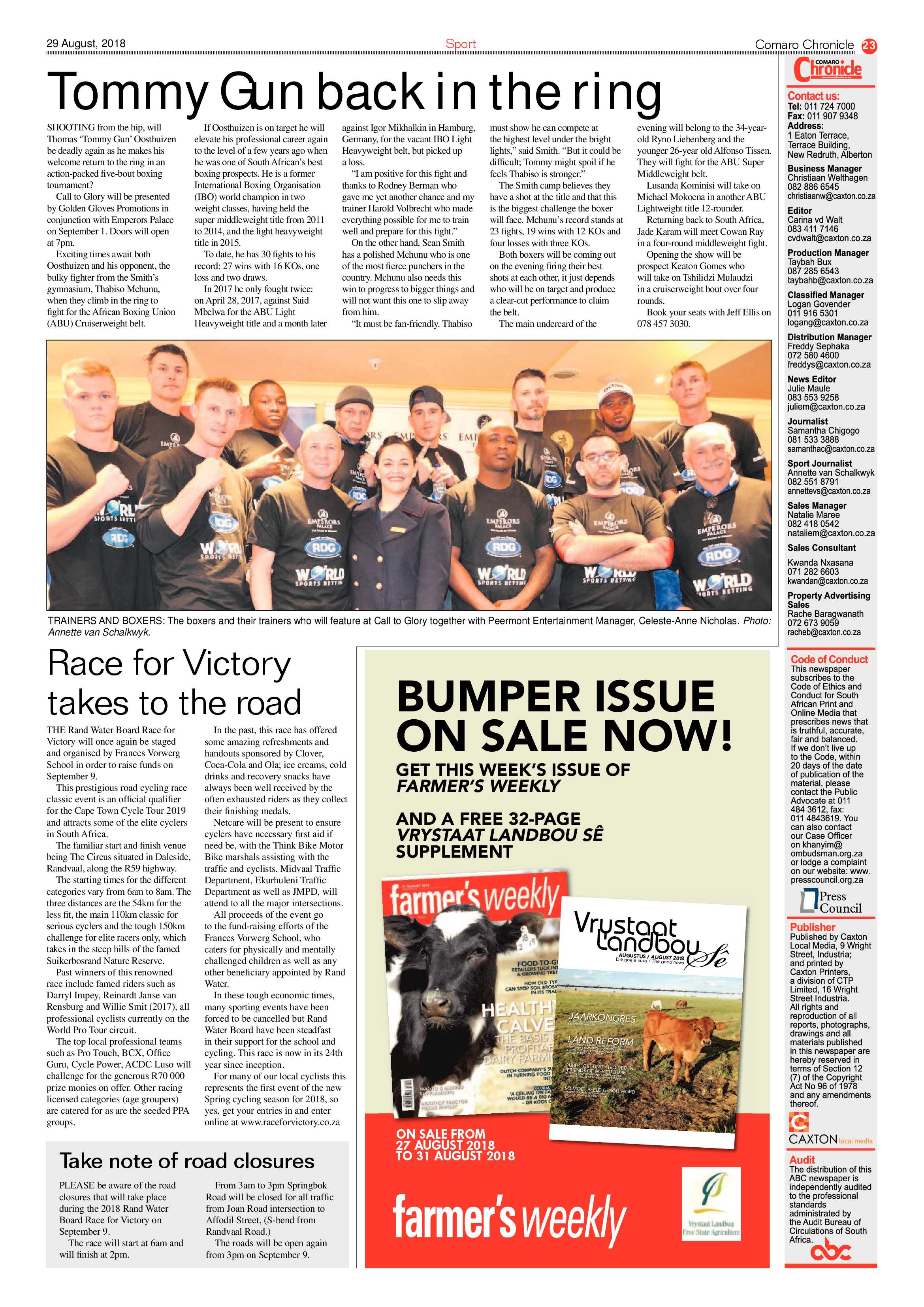 Comaro Chronicle 29 August 2018 page 23