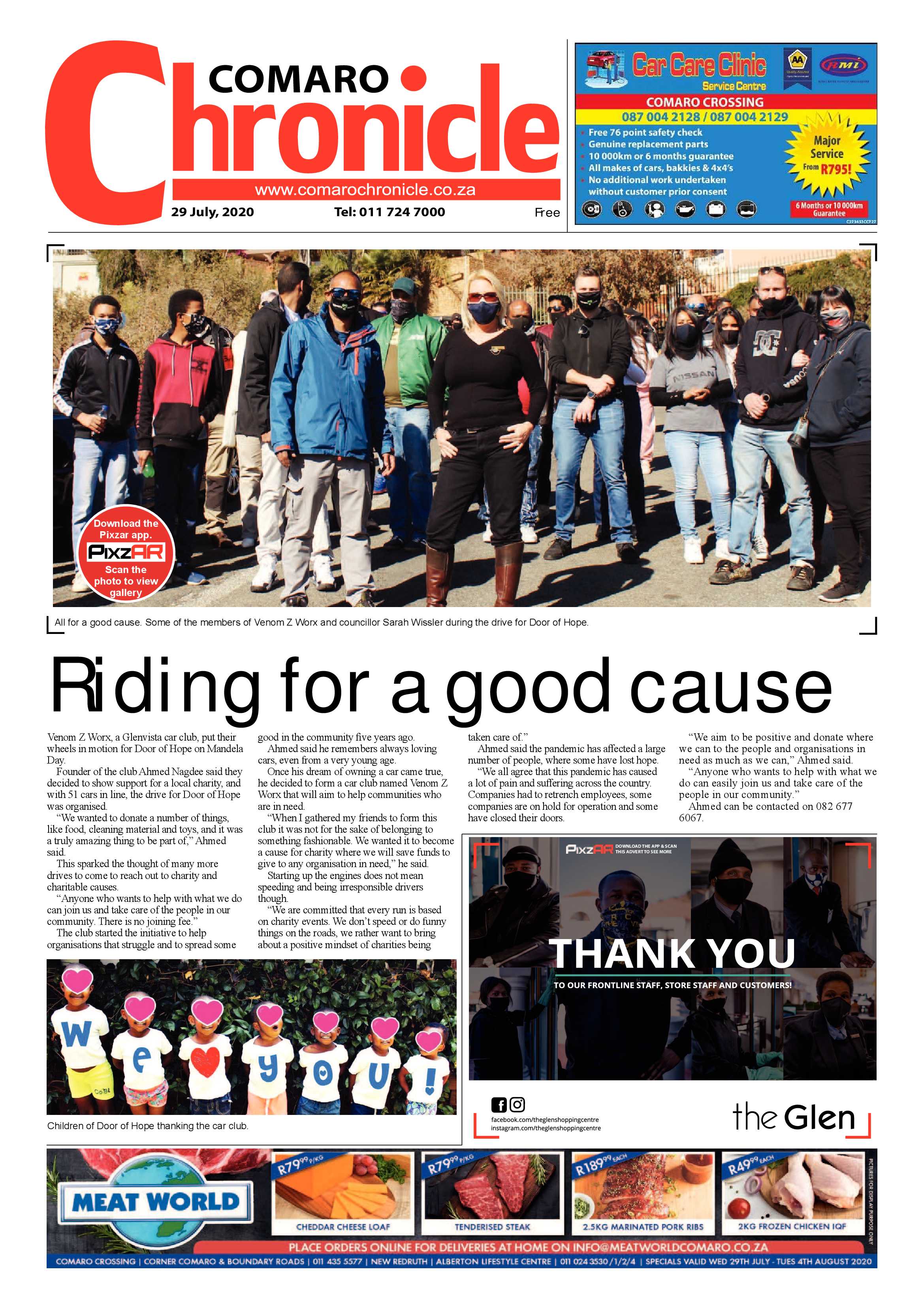 Comaro Chronicle 29 July 2020 page 1
