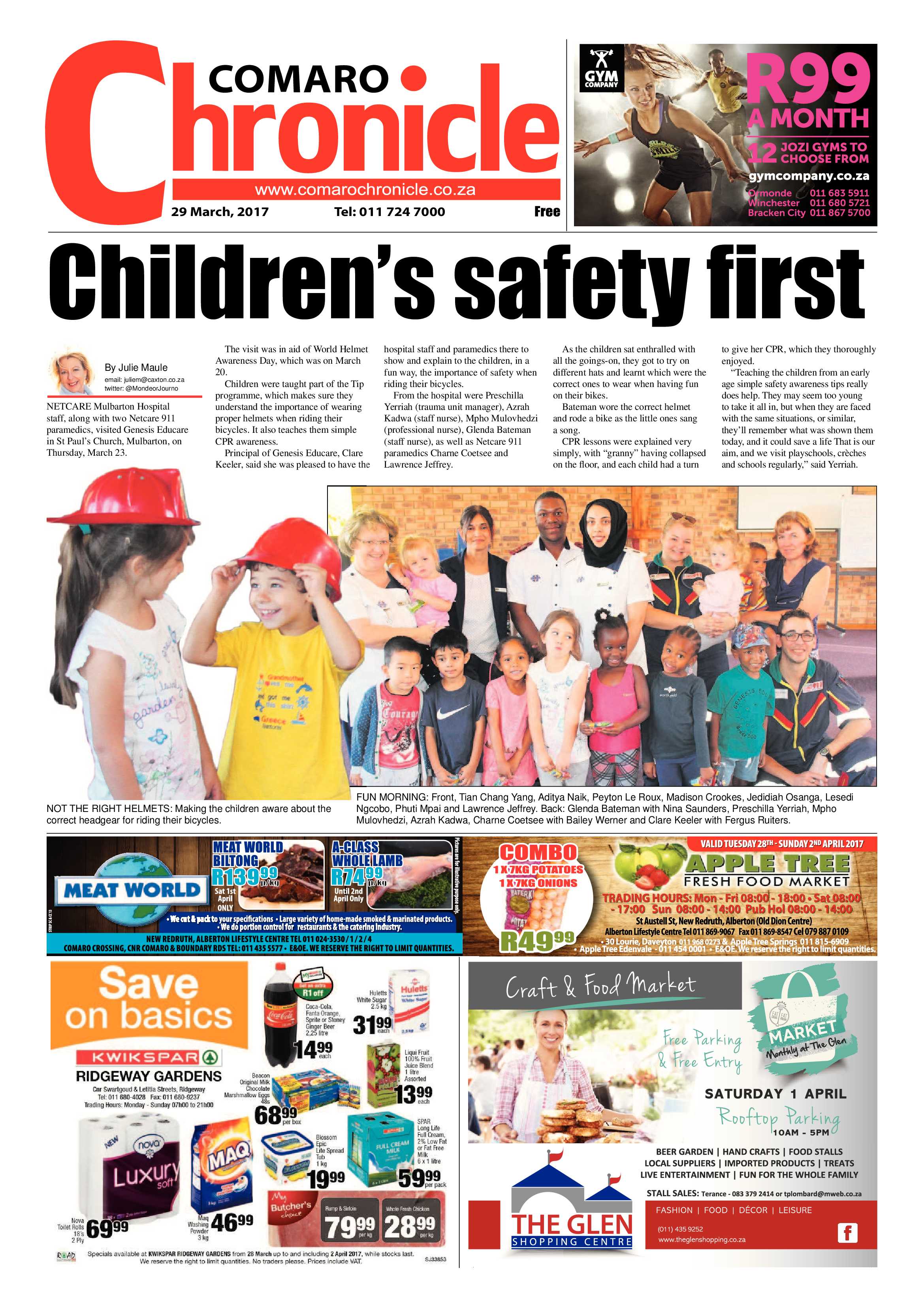 Comaro Chronicle 29 March 2017 page 1