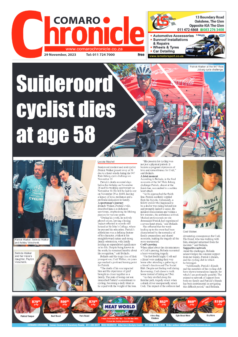 Comaro Chronicle 29 November 2023 page 1