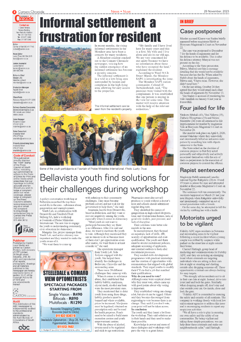 Comaro Chronicle 29 November 2023 page 2