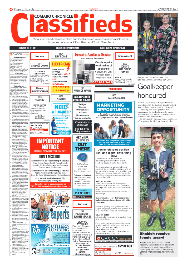 Comaro Chronicle 29 November 2023 page 6