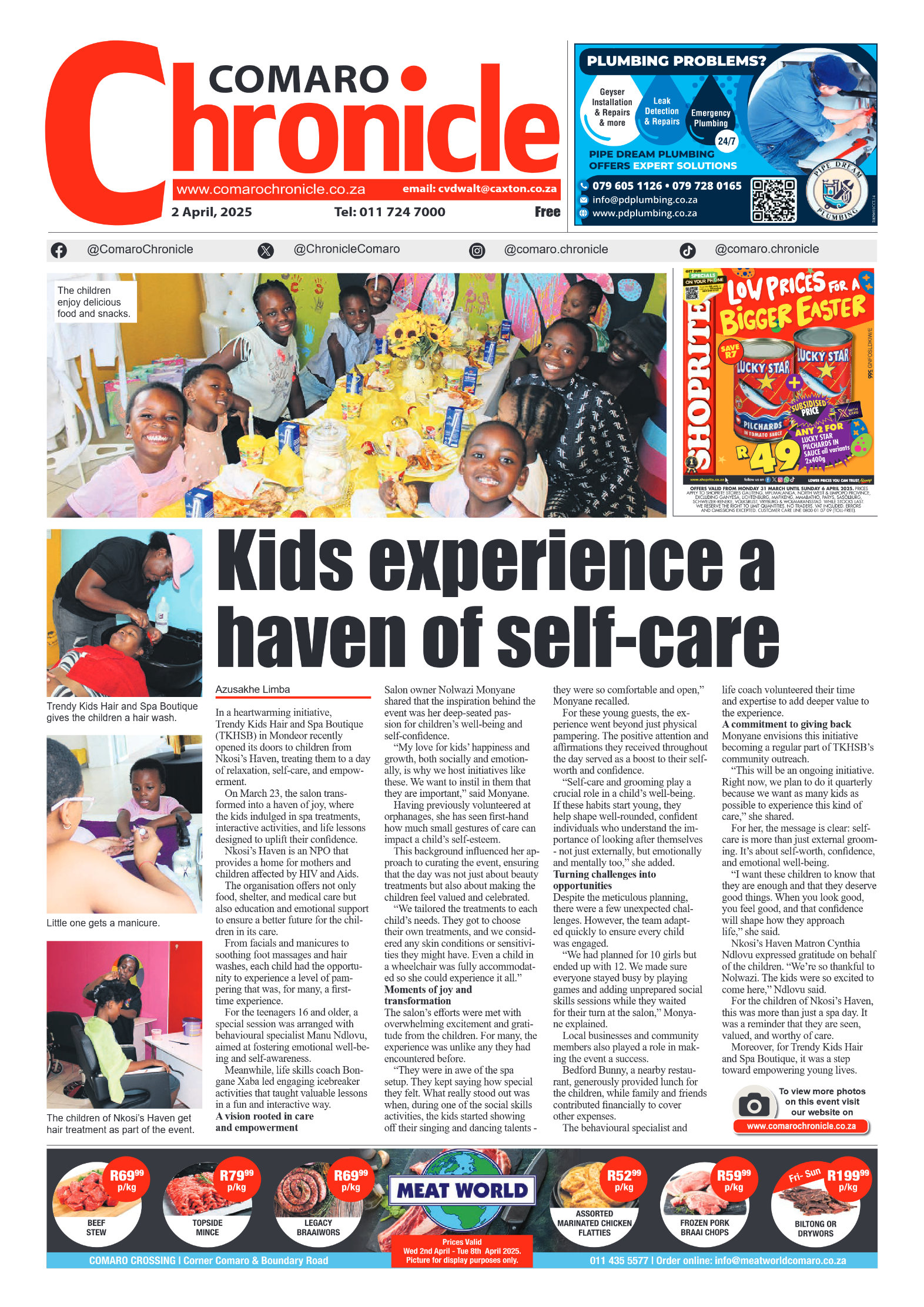 Comaro Chronicle 2 April 2025 page 1