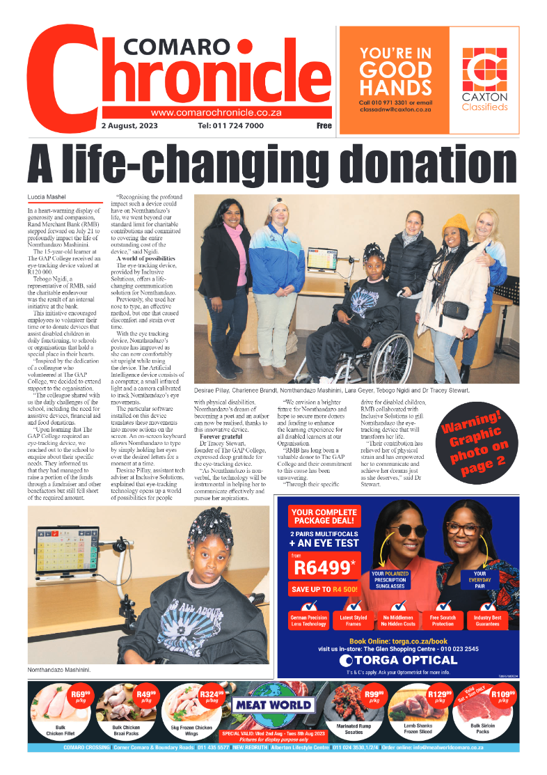Comaro Chronicle 2 August 2023 page 1