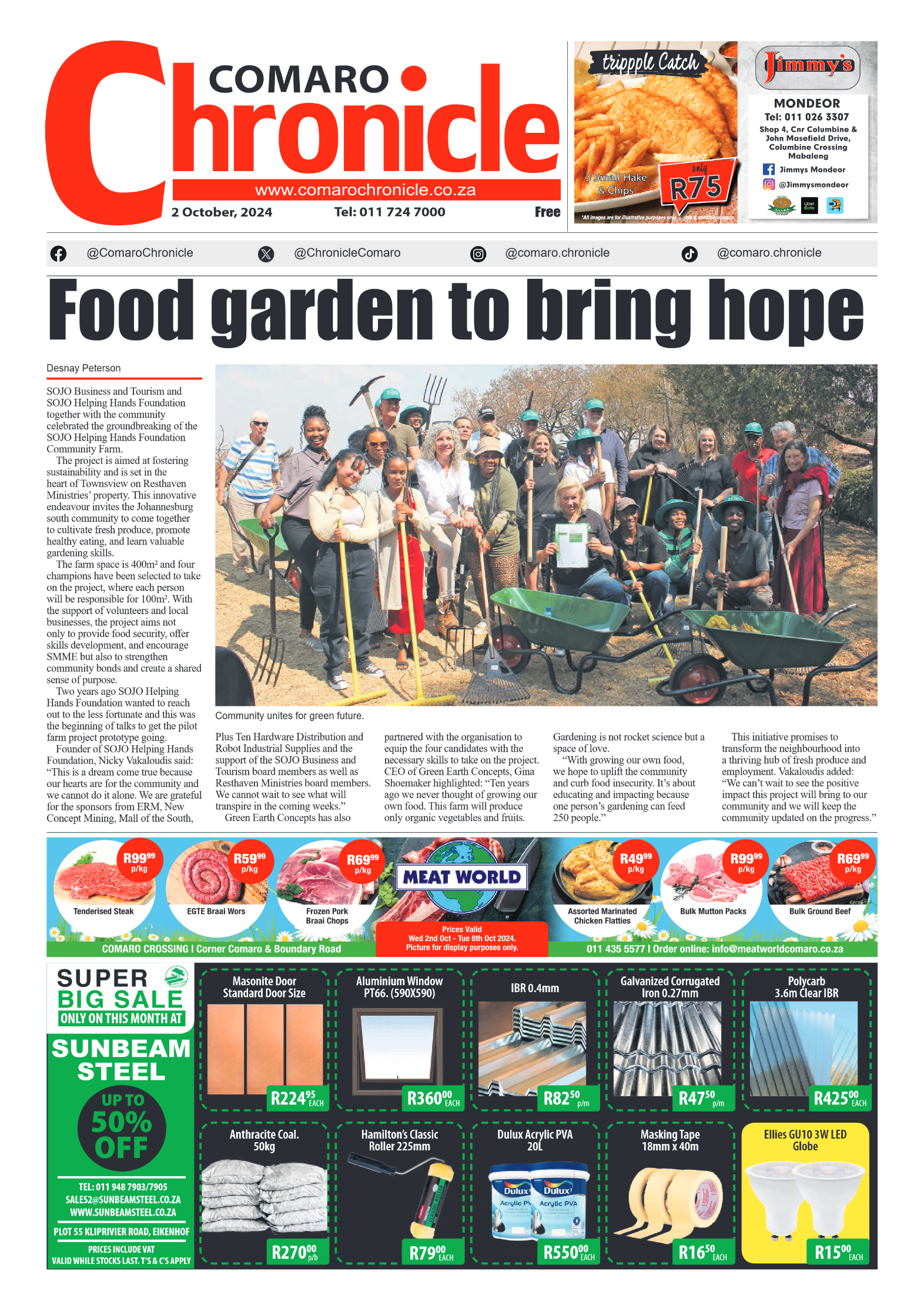 Comaro Chronicle 2 October 2024 page 1