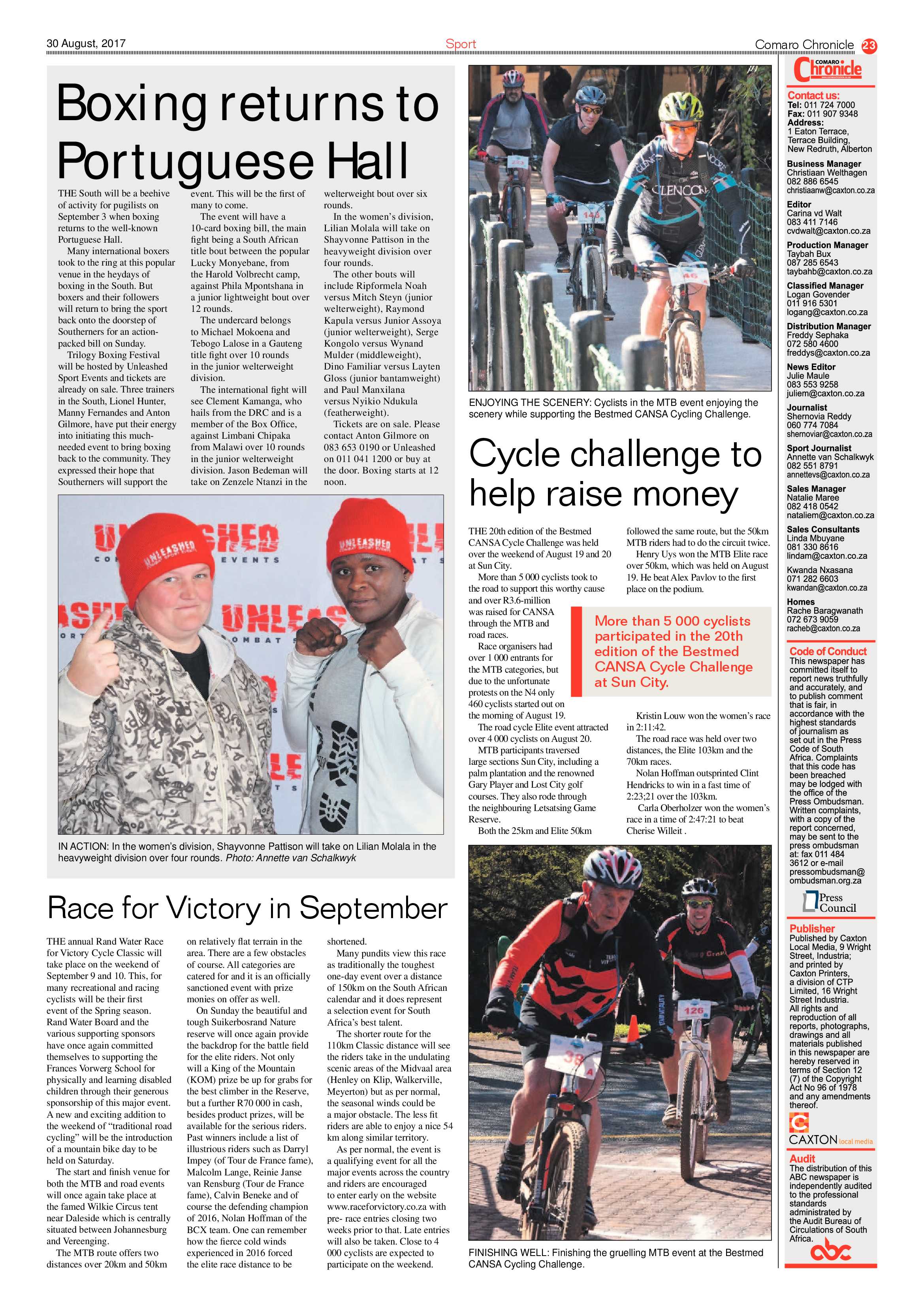 Comaro Chronicle 30 August 2017 page 23