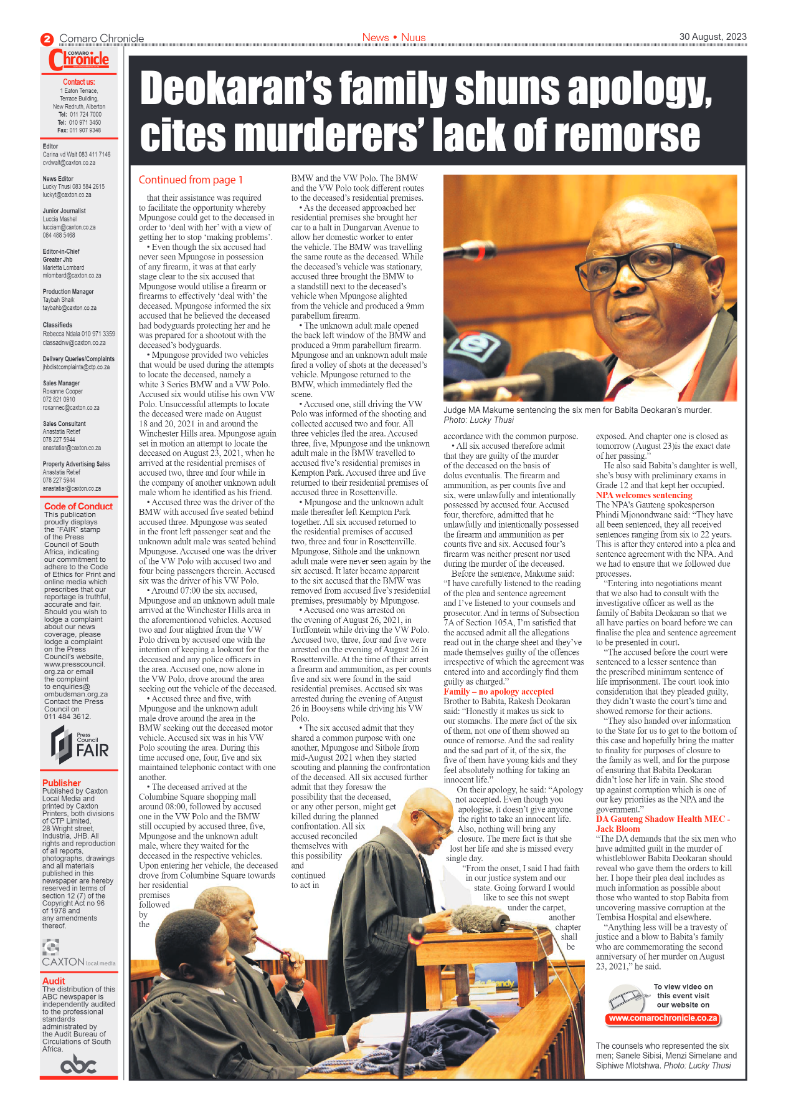 Comaro Chronicle 30 August 2023 page 2