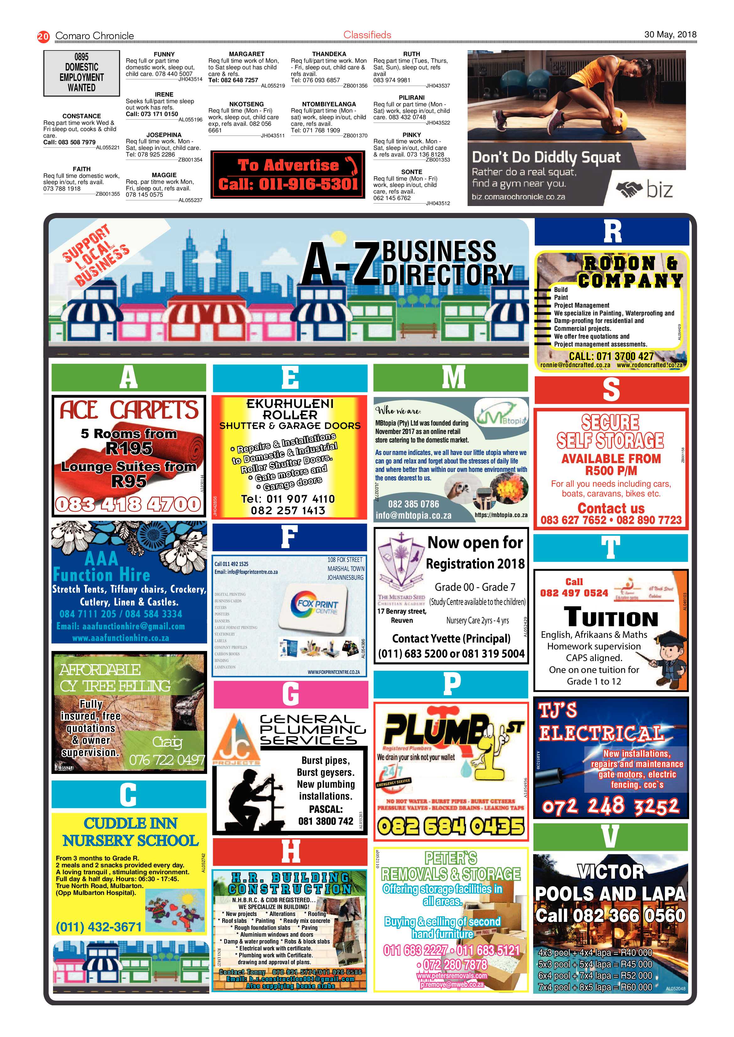 Comaro Chronicle 30 May 2018 page 20