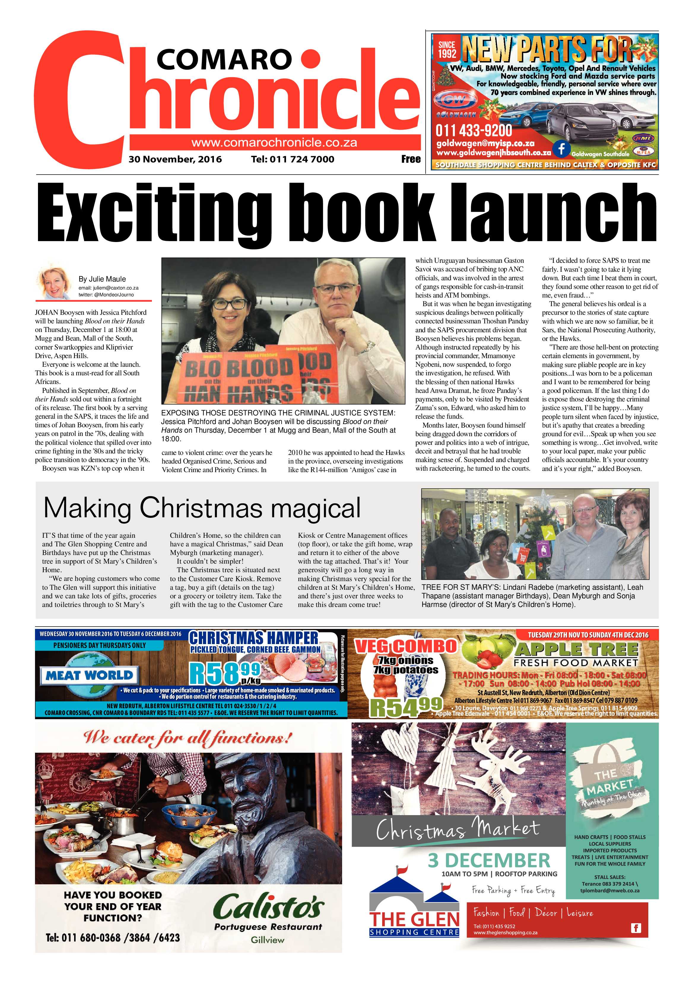 Comaro Chronicle 30 November 2016 page 1