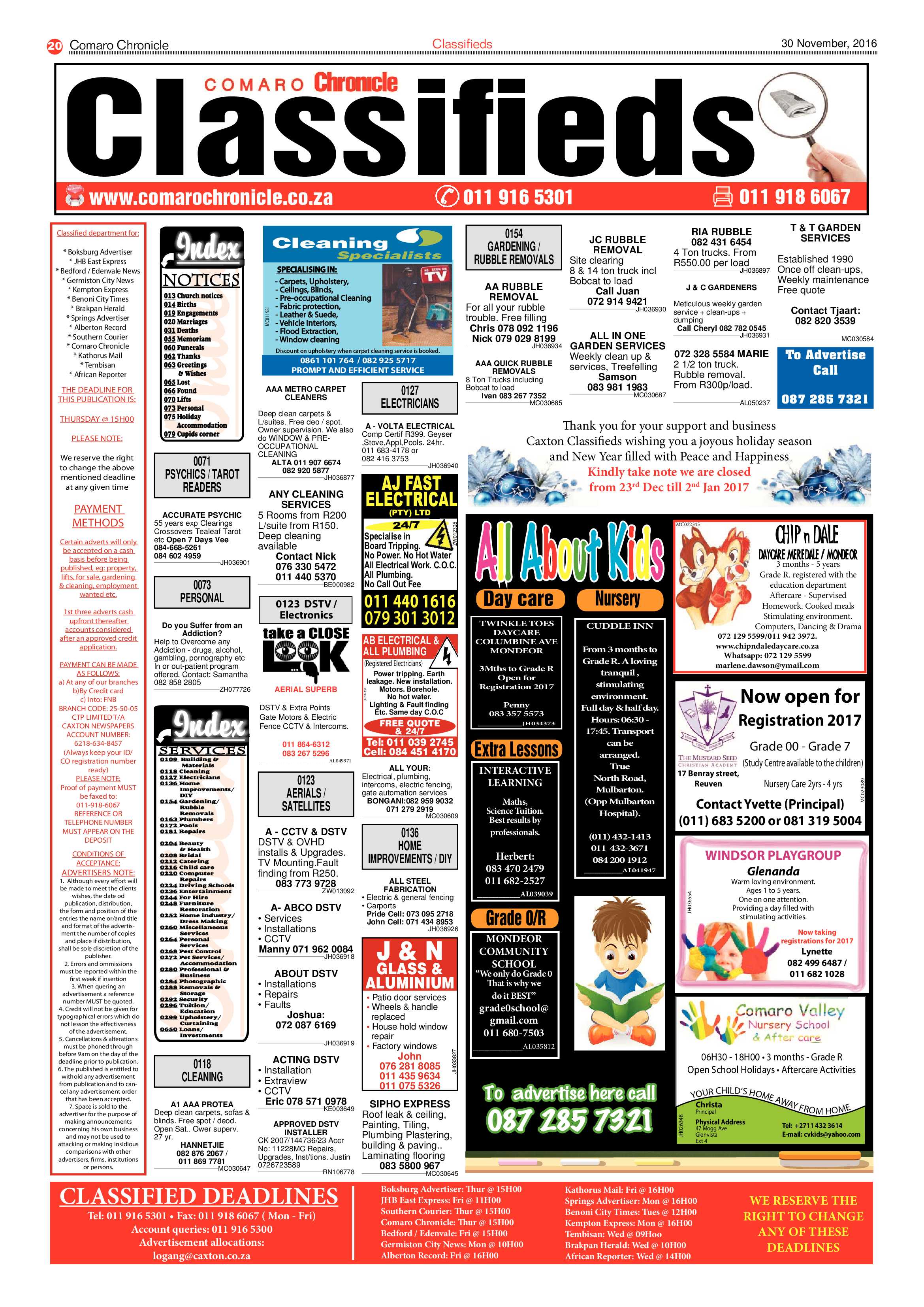 Comaro Chronicle 30 November 2016 page 20