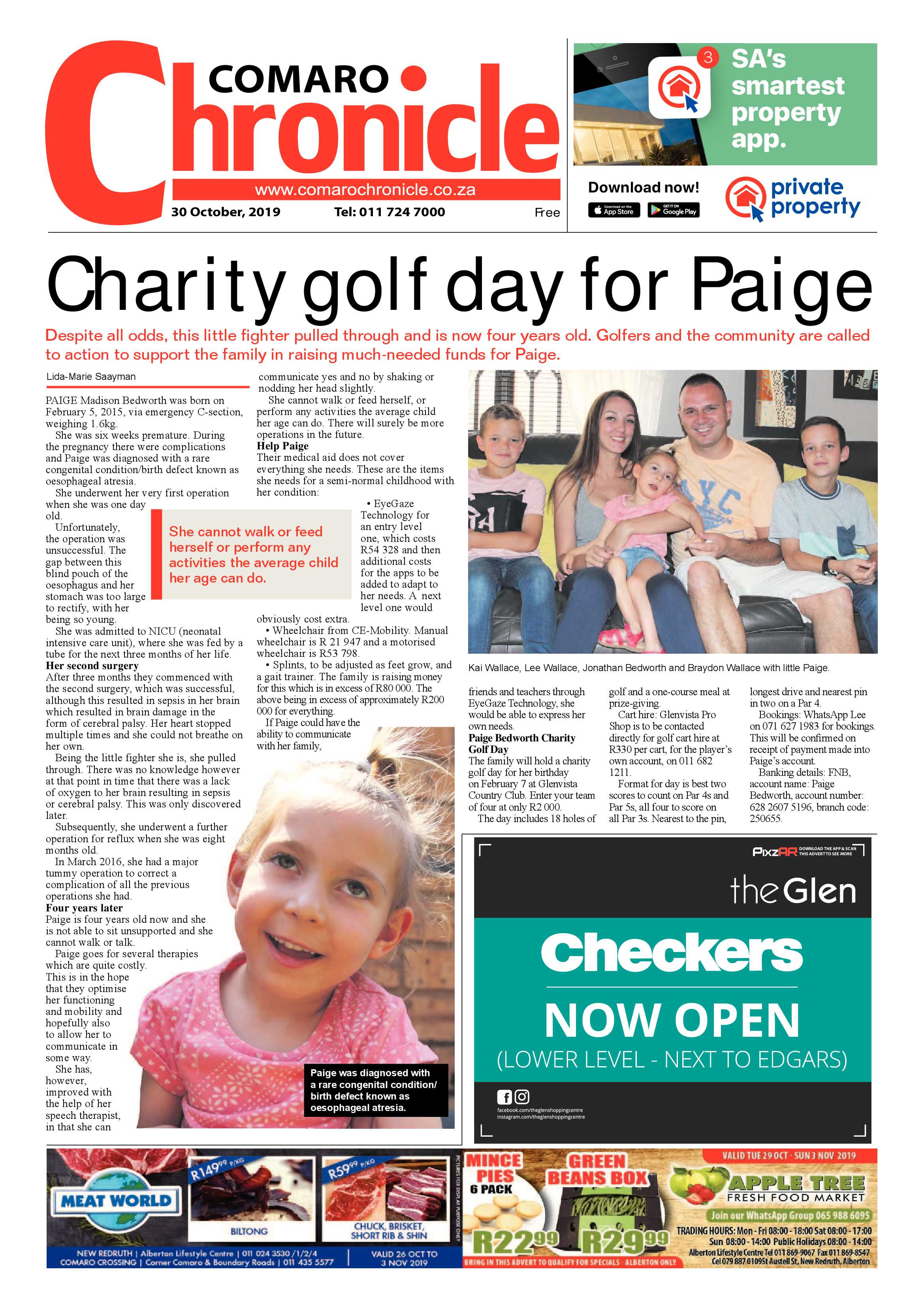 Comaro Chronicle 30 October 2019 page 1