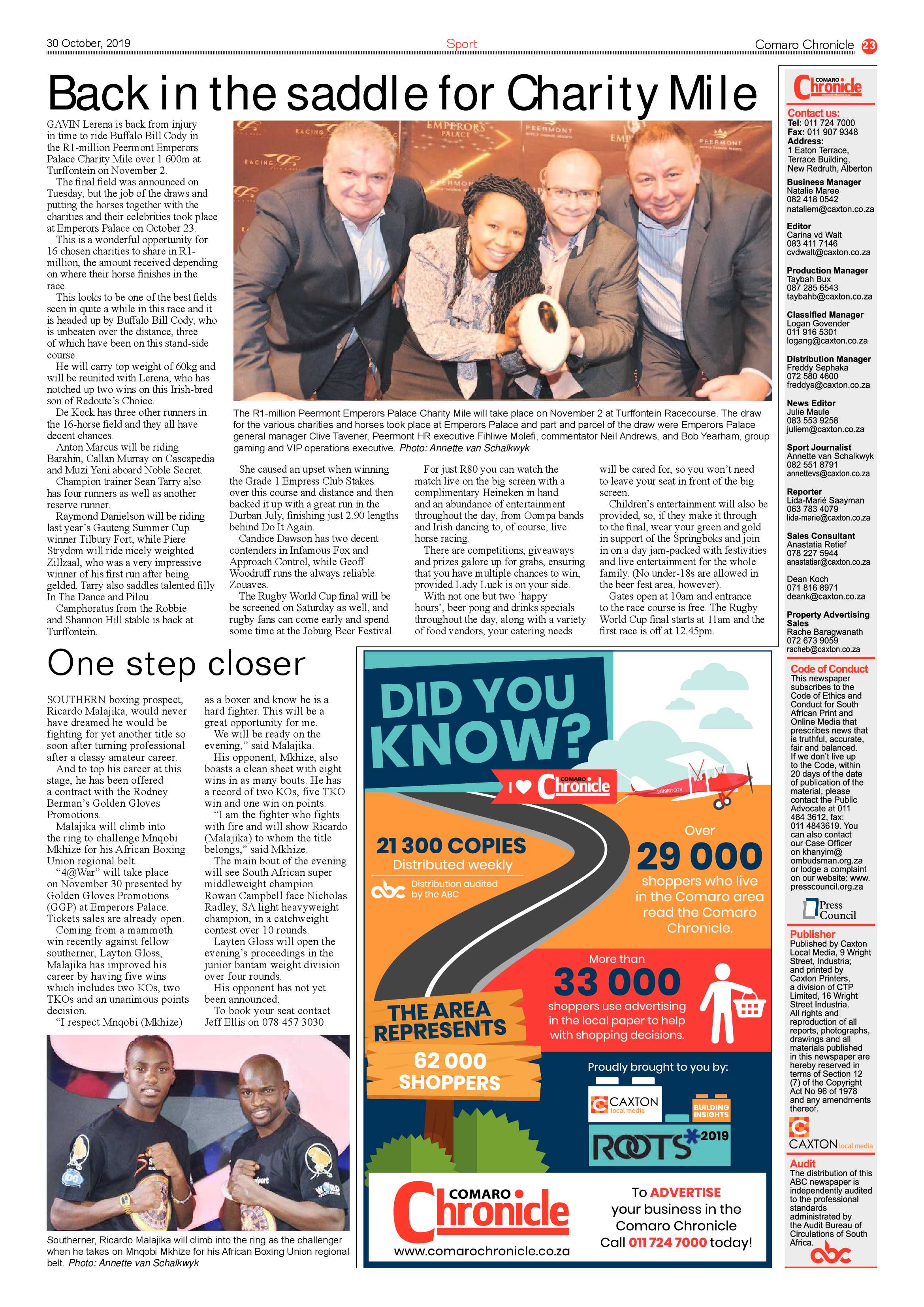 Comaro Chronicle 30 October 2019 page 23