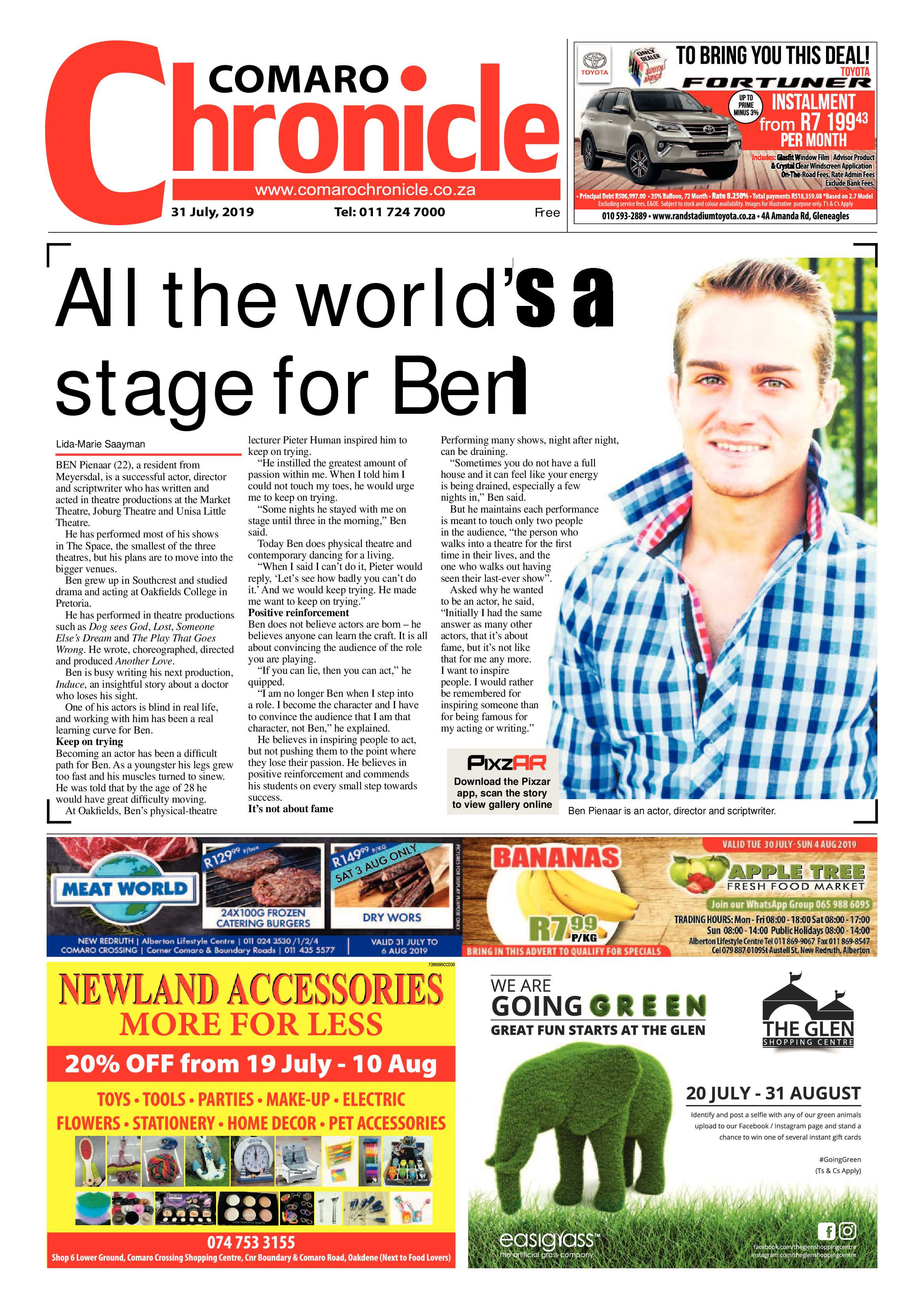 Comaro Chronicle 31 July 2019 page 1