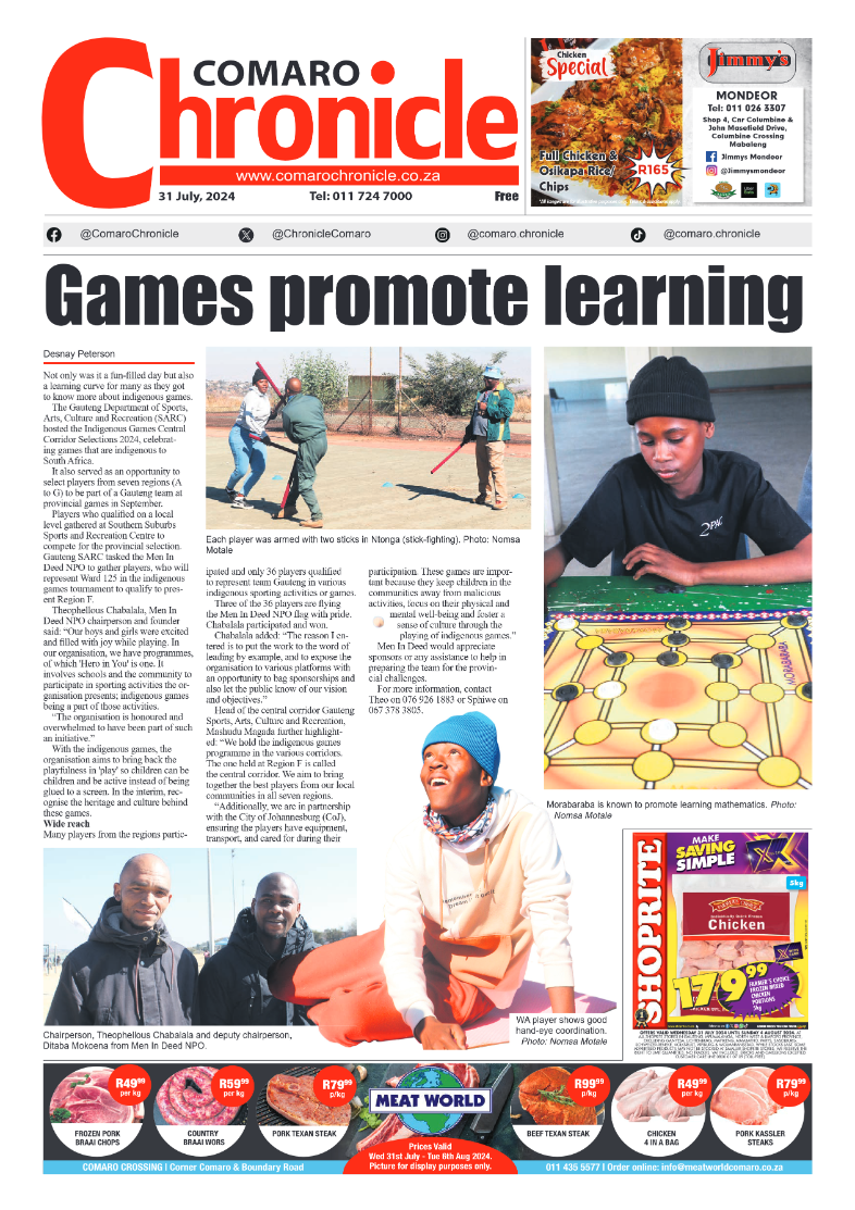 Comaro Chronicle 31 July 2024 page 1