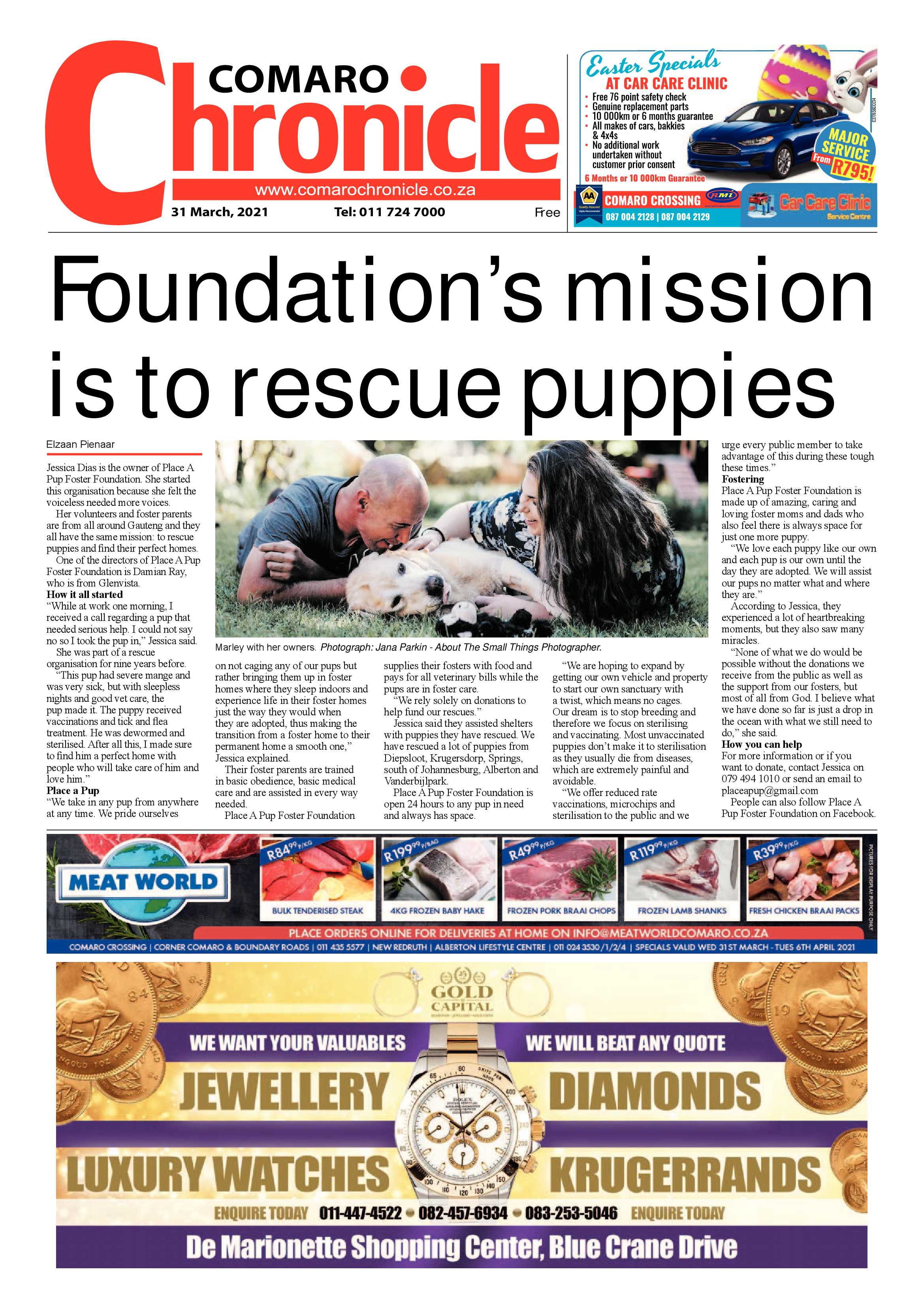 Comaro Chronicle 31 March 2021 page 1