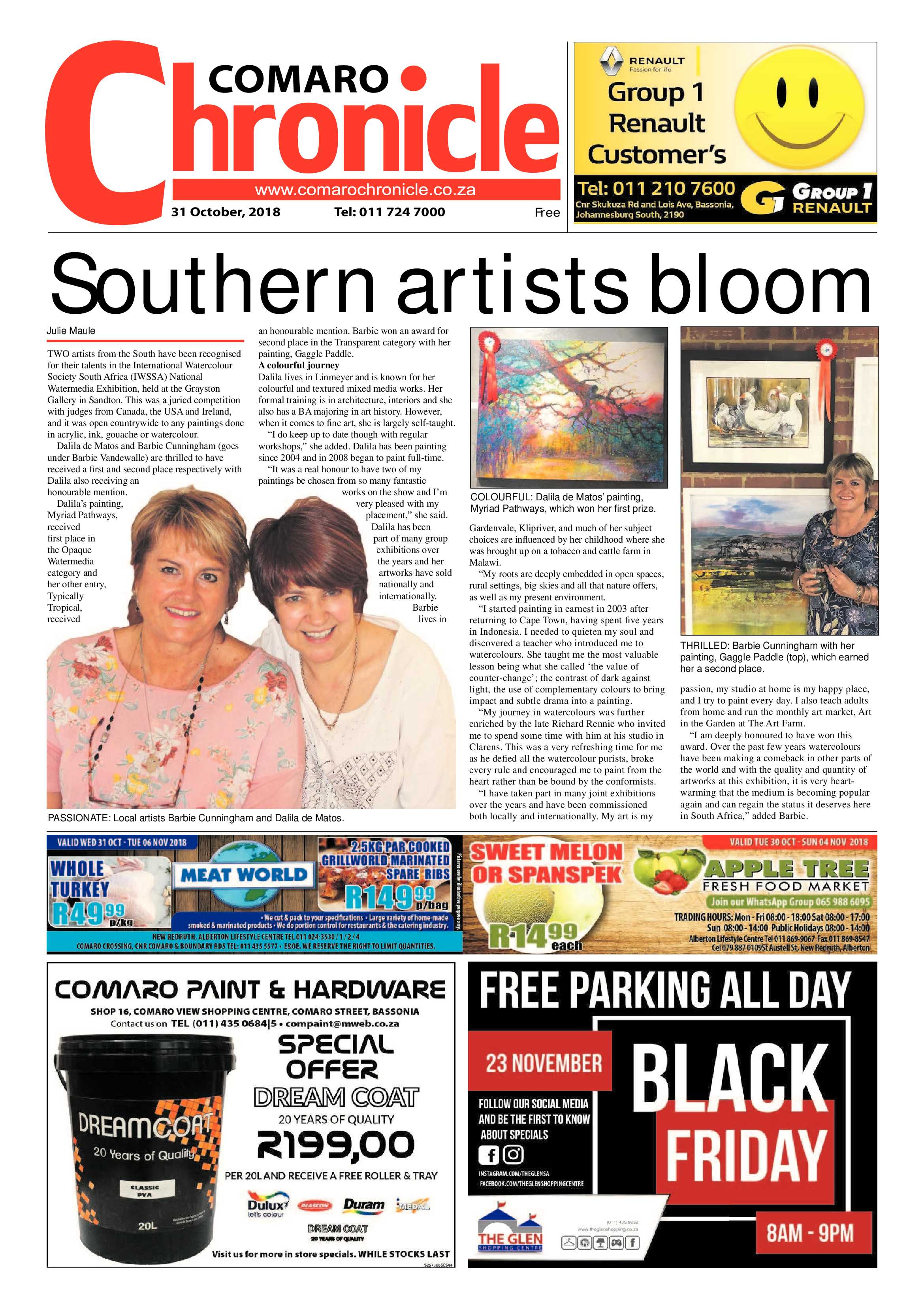 Comaro Chronicle 31 October 2018 page 1