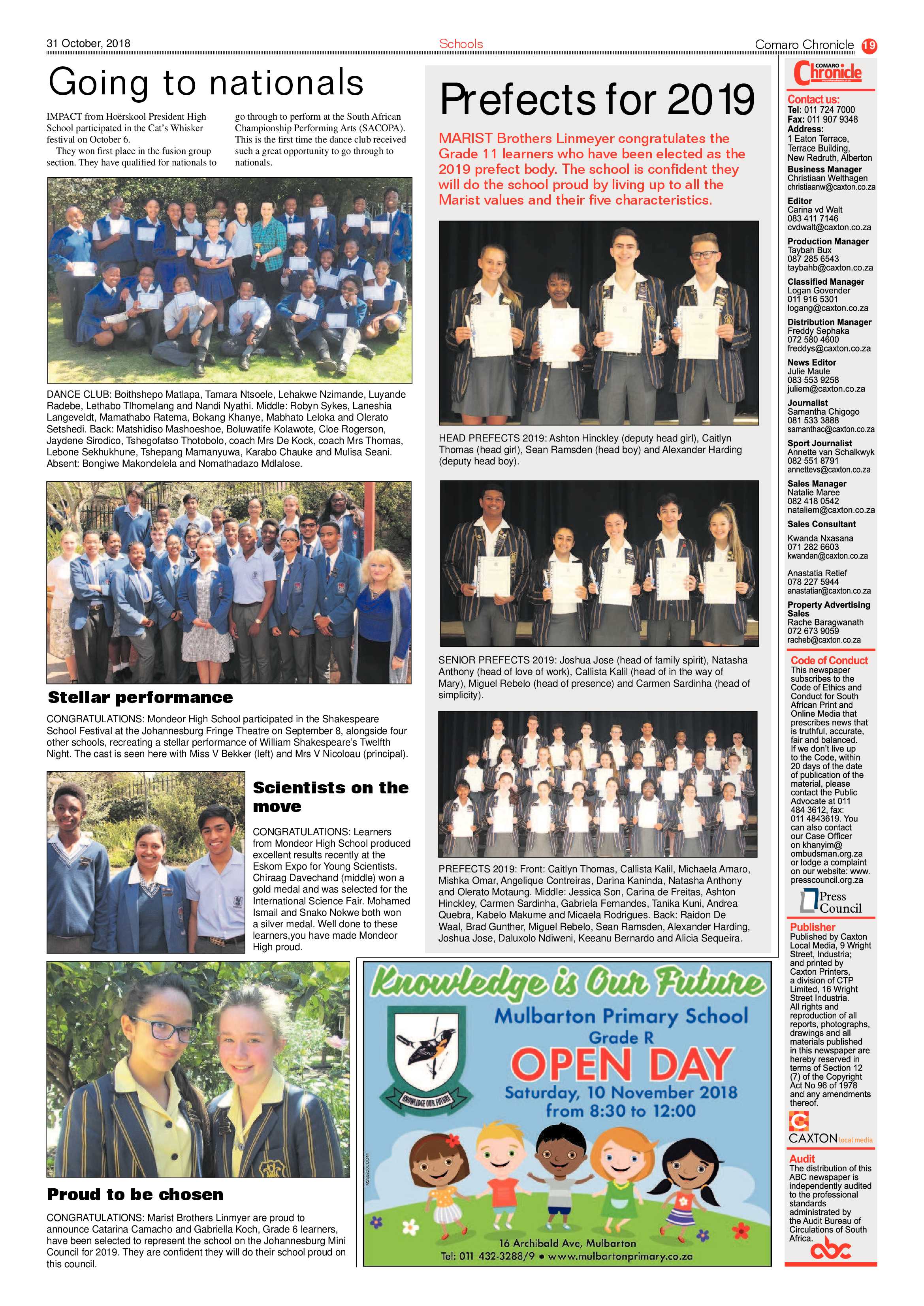 Comaro Chronicle 31 October 2018 page 19