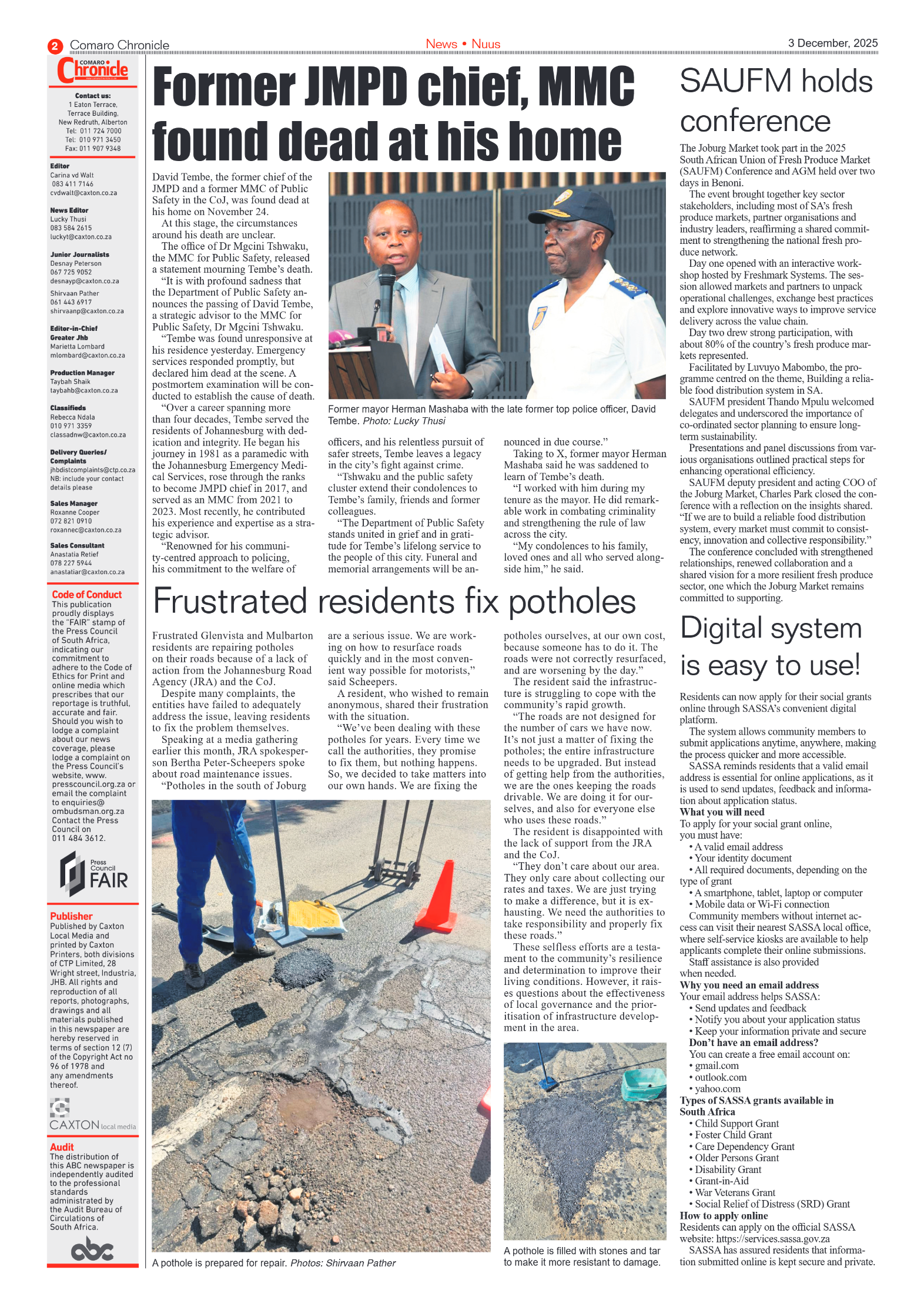 Comaro Chronicle 3 December 2025 page 2