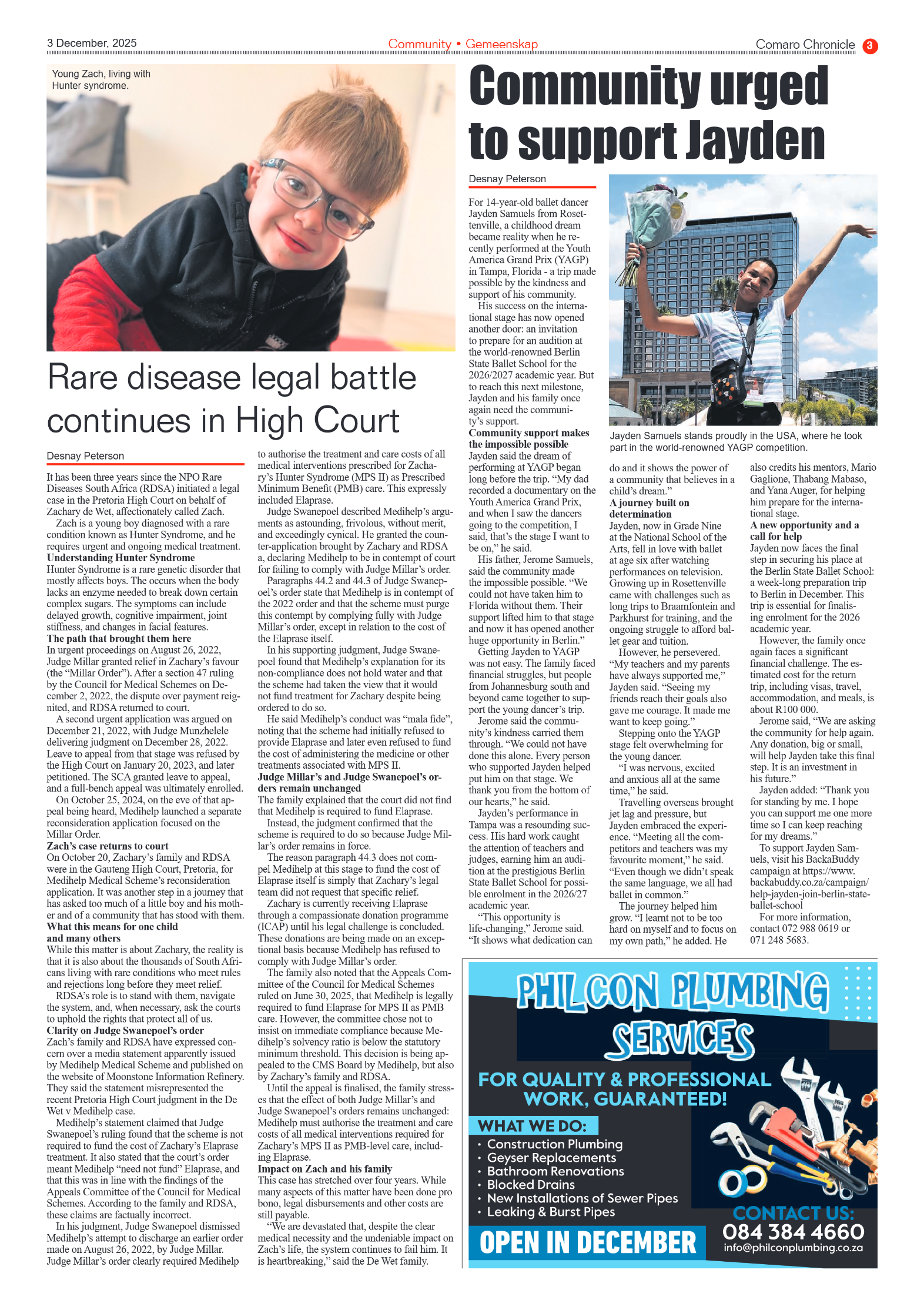 Comaro Chronicle 3 December 2025 page 3