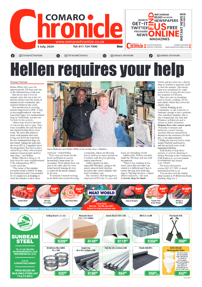 Comaro Chronicle 3 July 2024 page 1