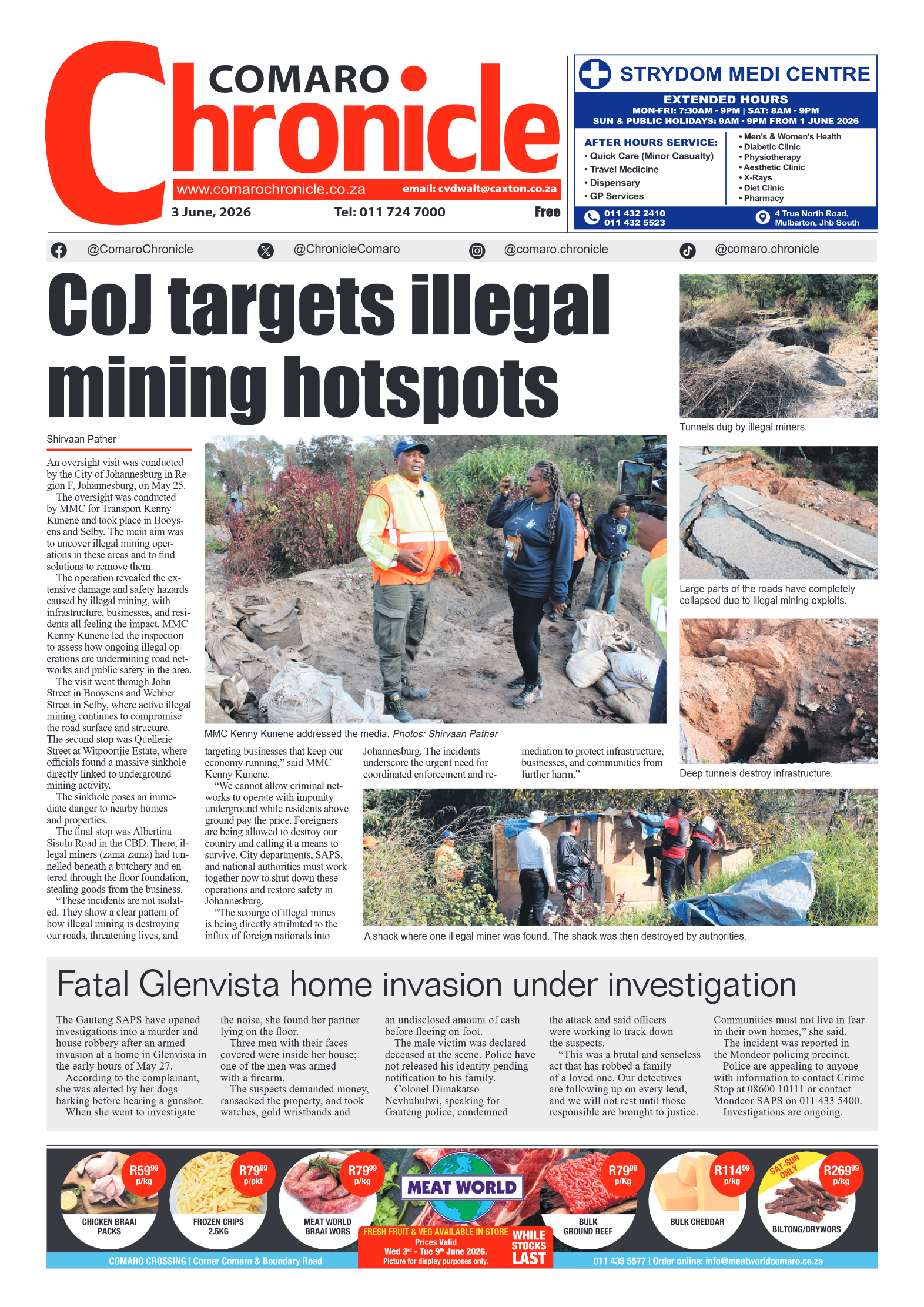 Comaro Chronicle 3 June 2026 page 1