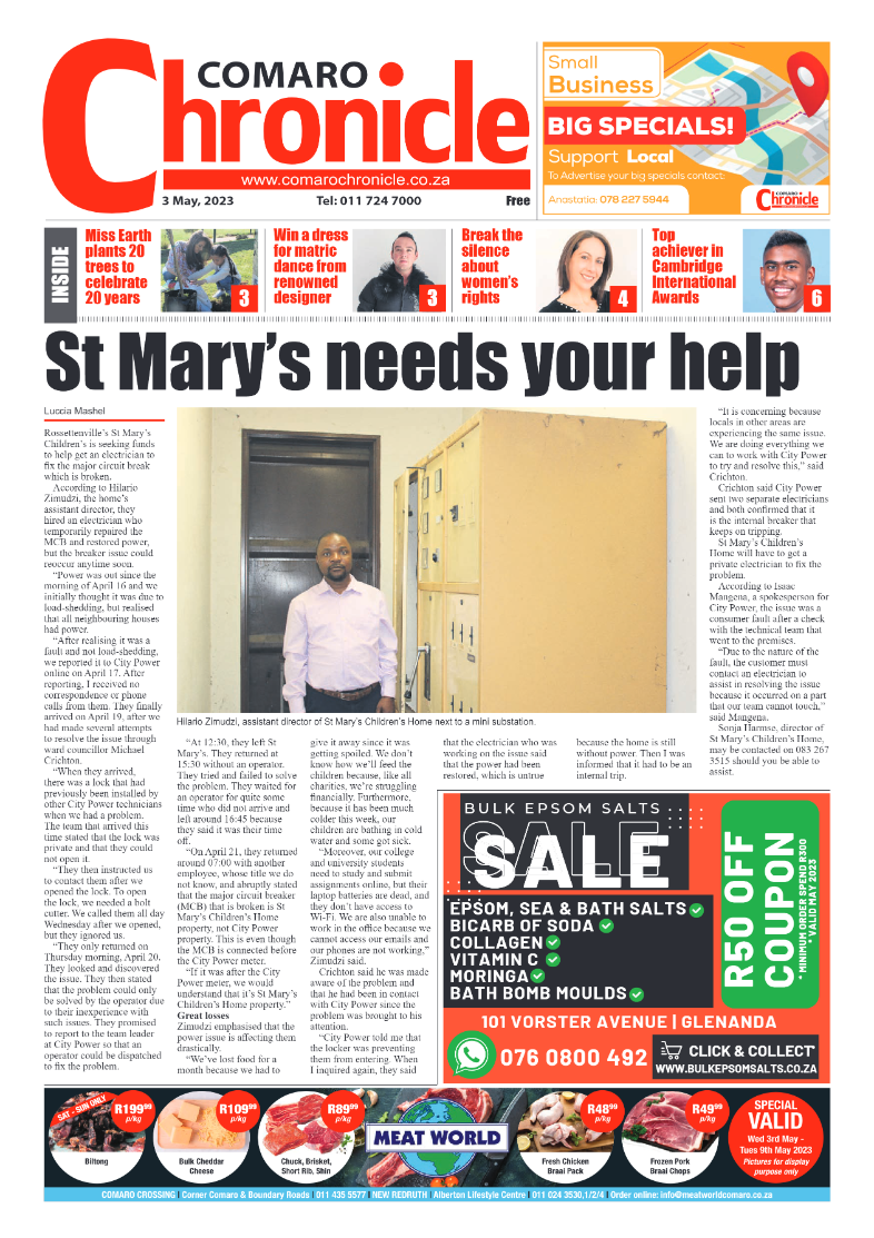 Comaro Chronicle 3 May 2023 page 1