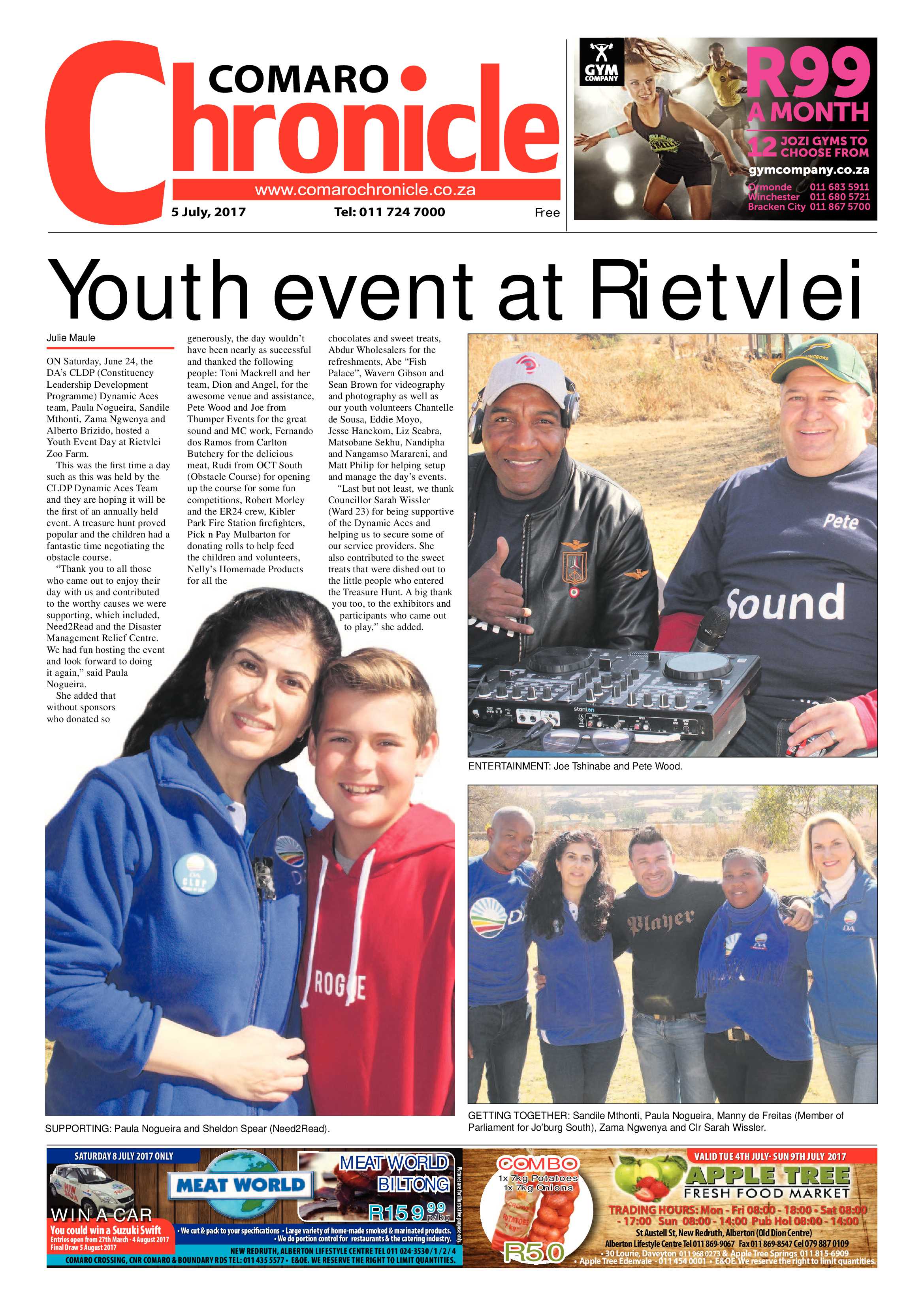 Comaro Chronicle 4 July 2017 page 1