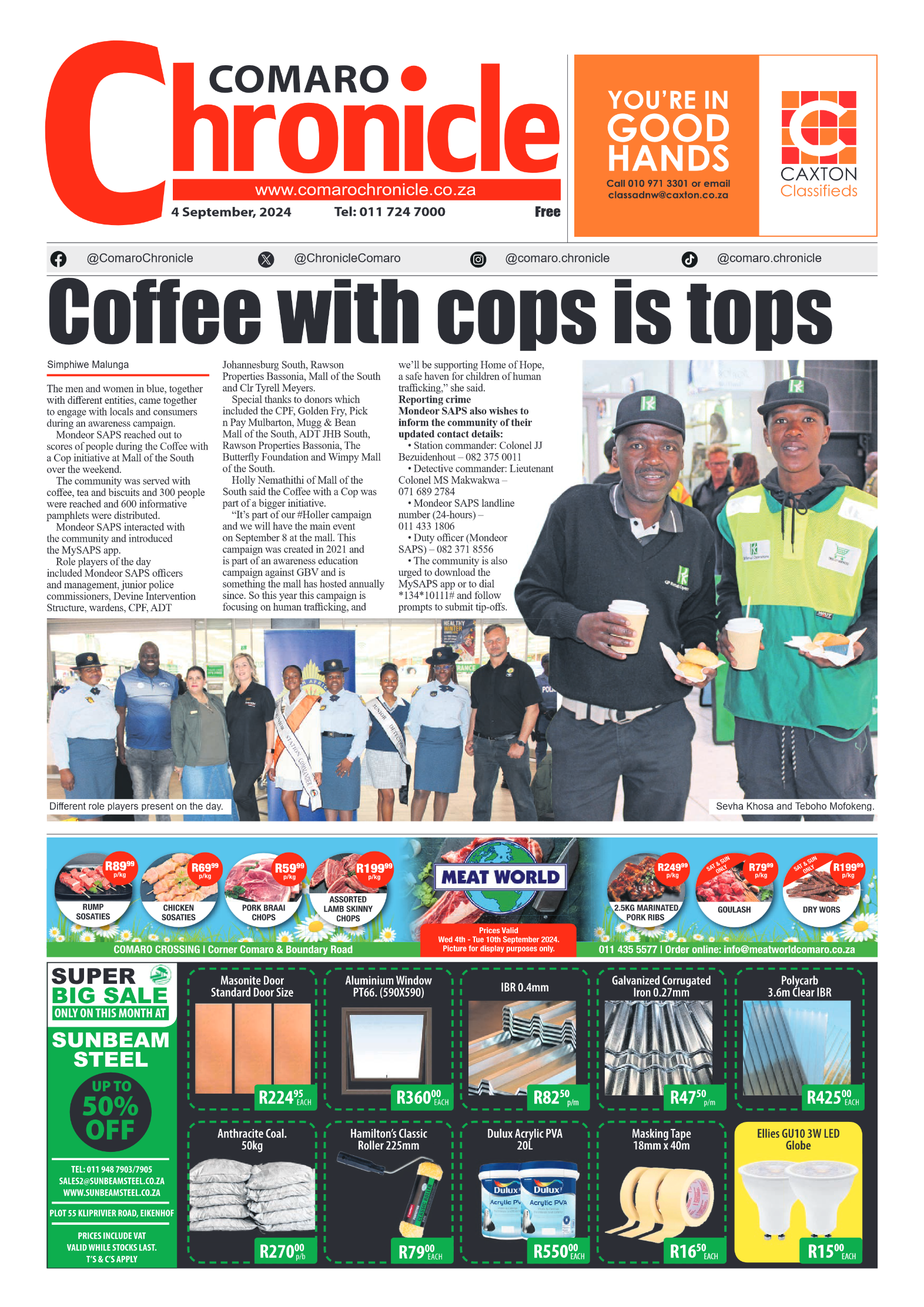 Comaro Chronicle 4 September 2024 page 1