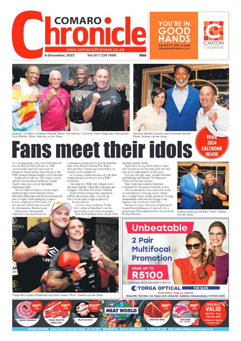 Comaro Chronicle 6 December 2023 page 1