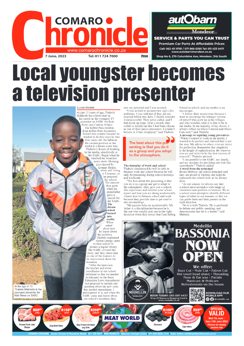 Comaro Chronicle 7 June 2023 page 1