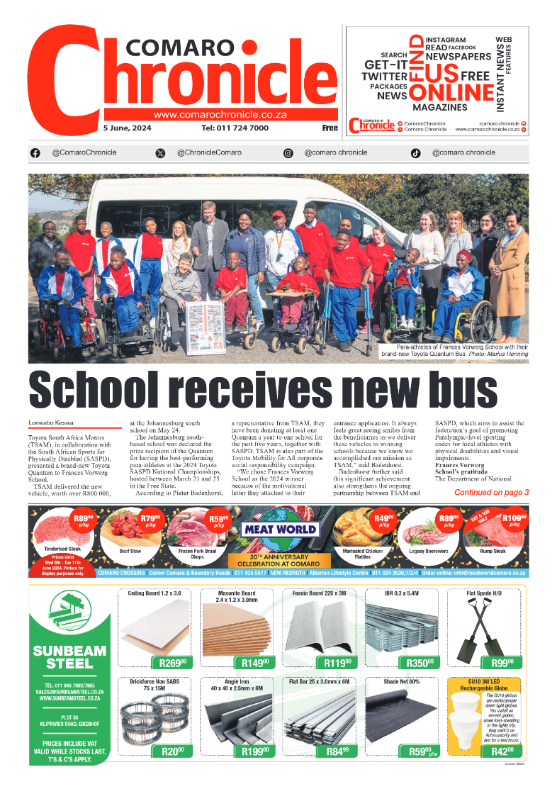Comaro Chronicle 7 June 2024 page 1