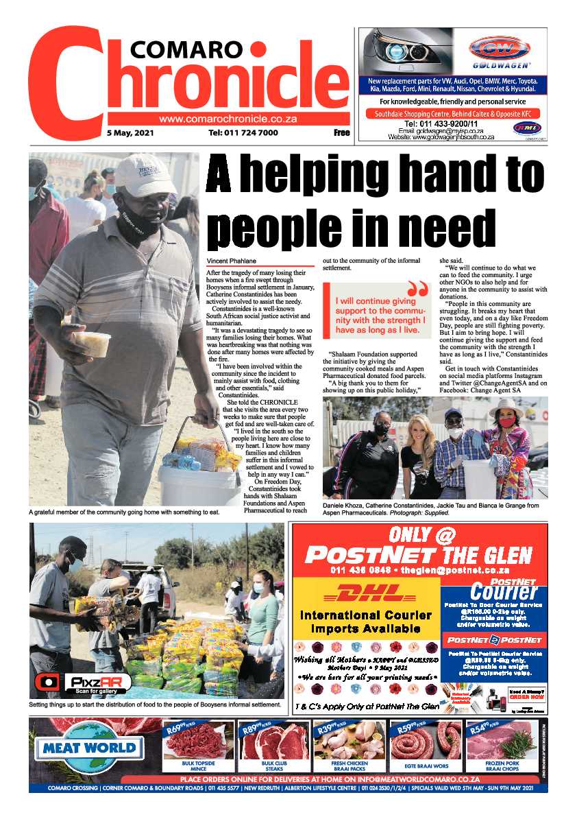 Comaro Chronicle 7 May 2021 page 1