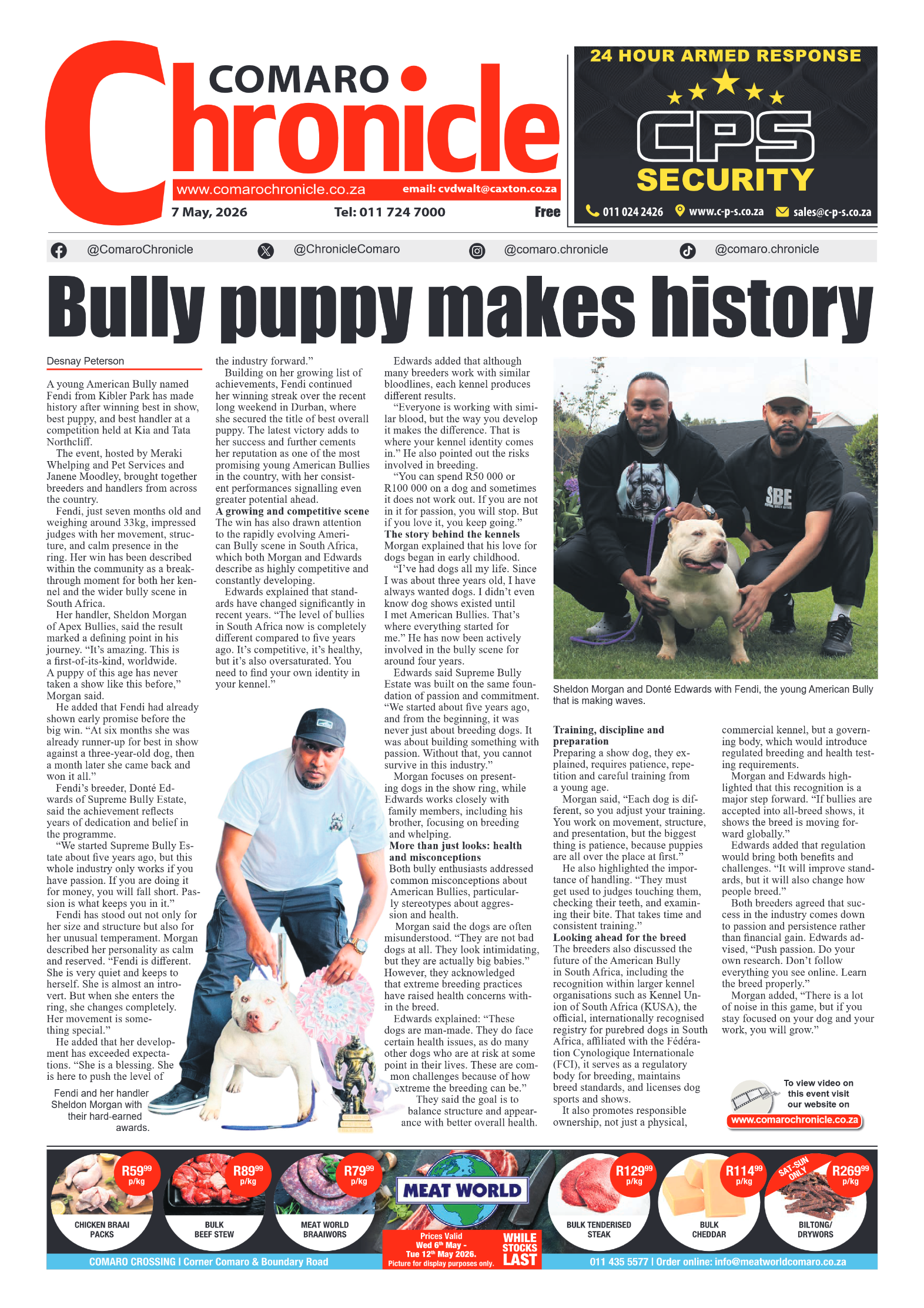 Comaro Chronicle 7 May 2026 page 1