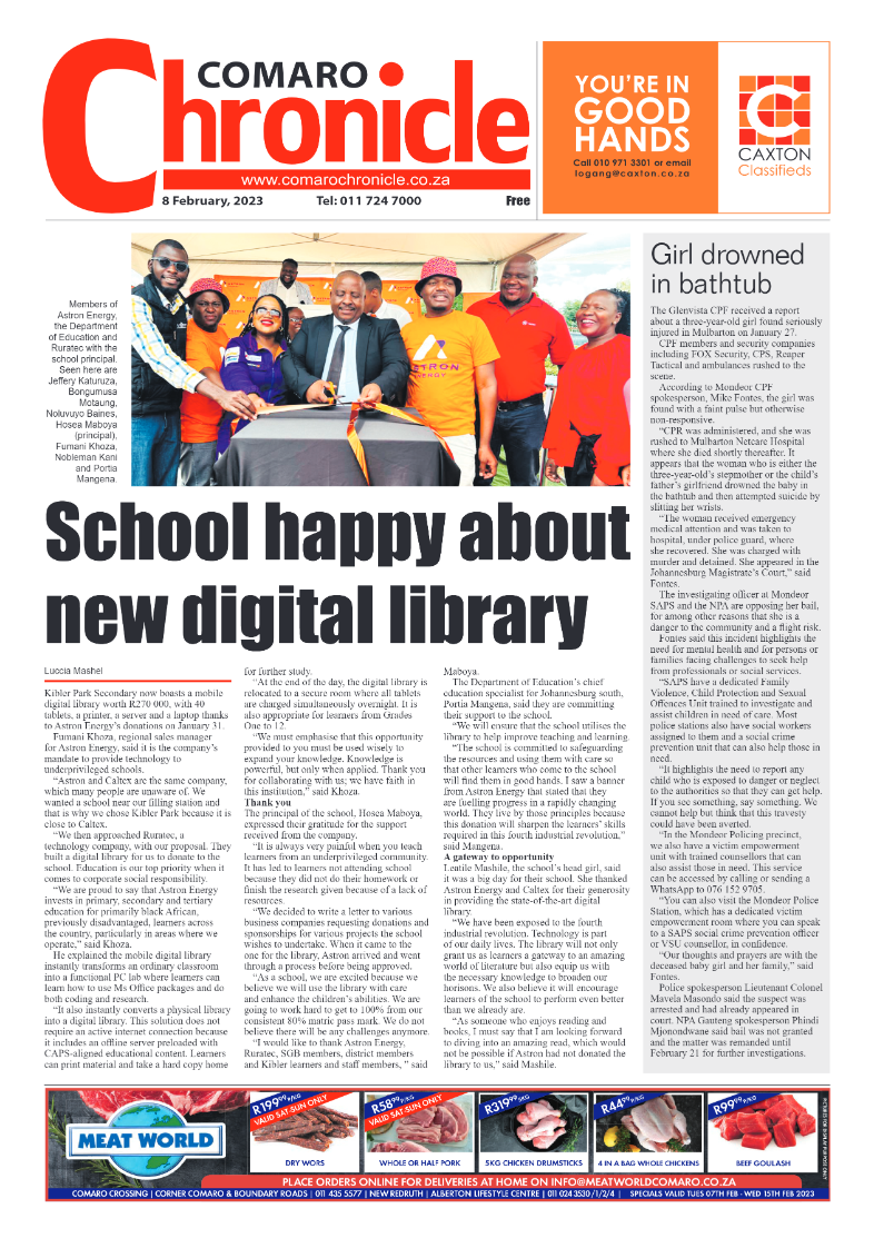 Comaro Chronicle 8 February 2023 page 1