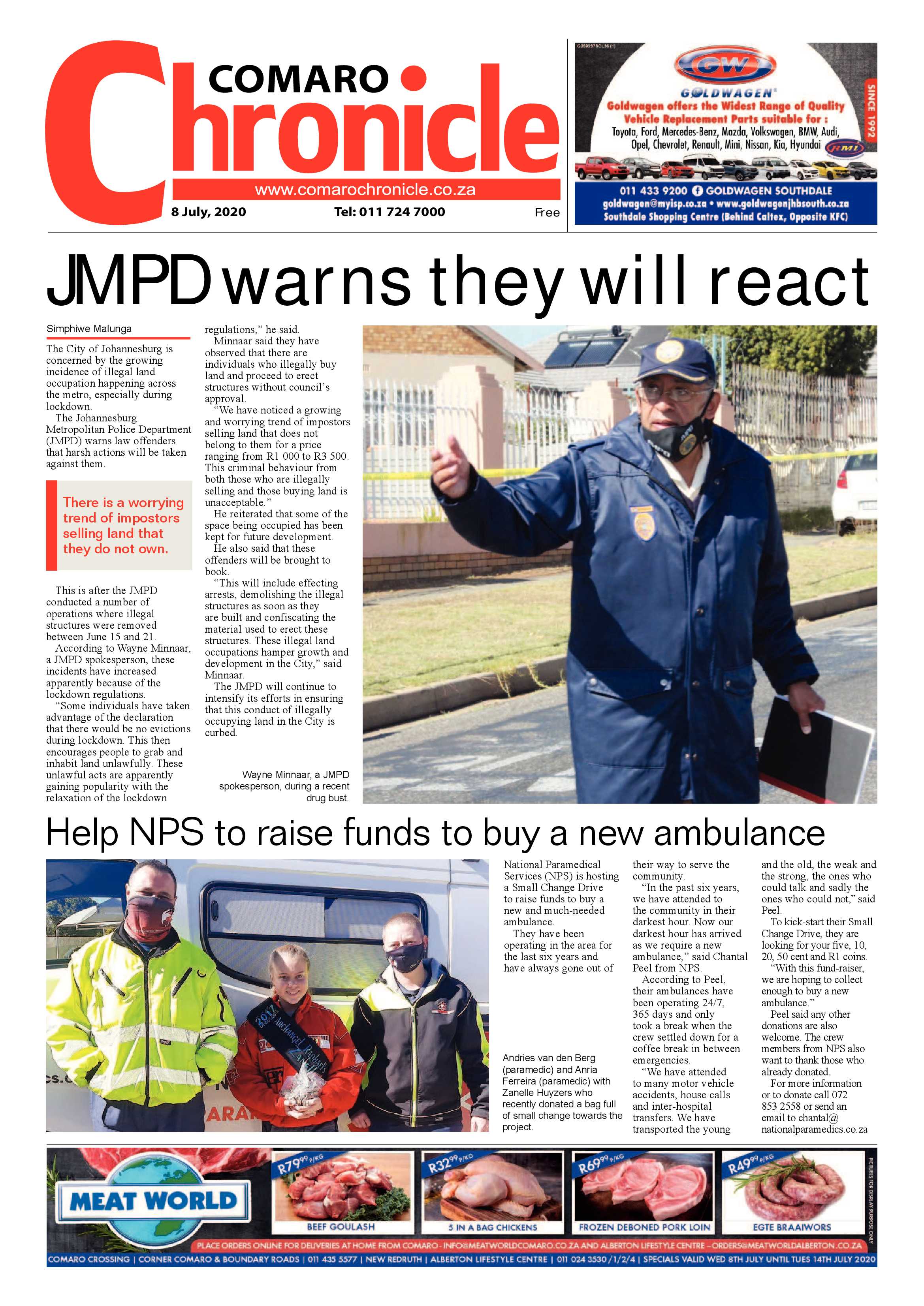Comaro Chronicle 08 July 2020 page 1