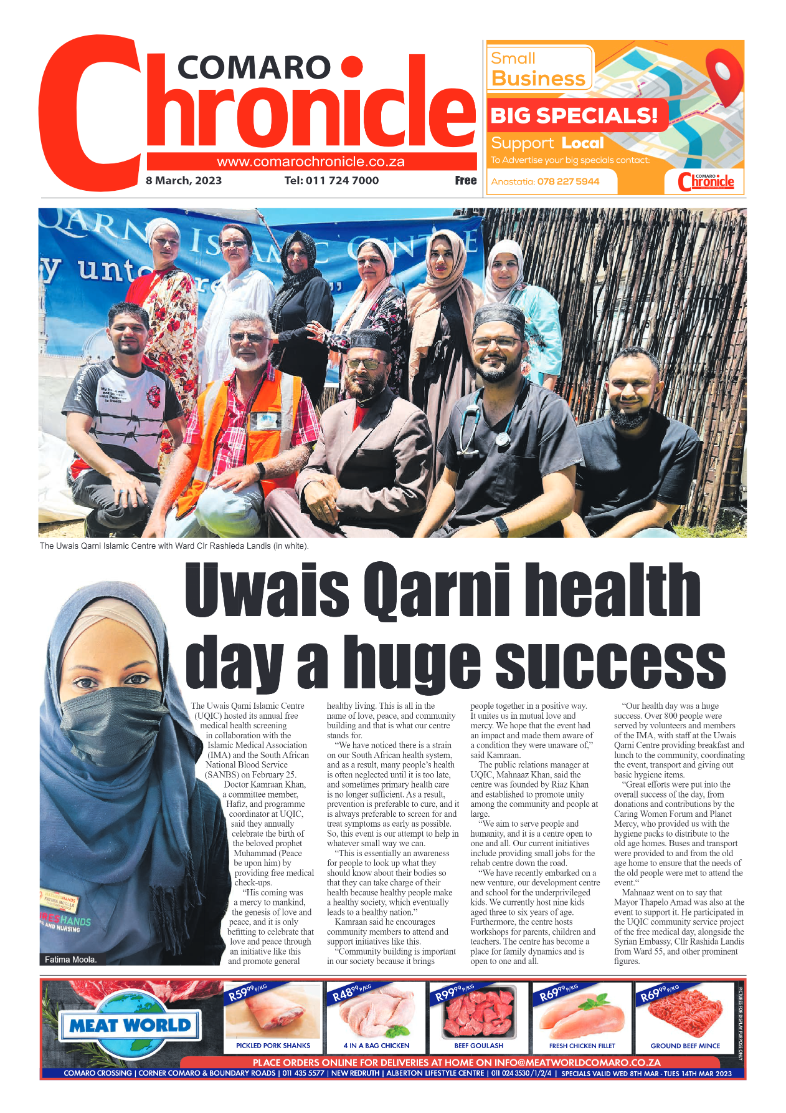 Comaro Chronicle 8 March 2023 page 1