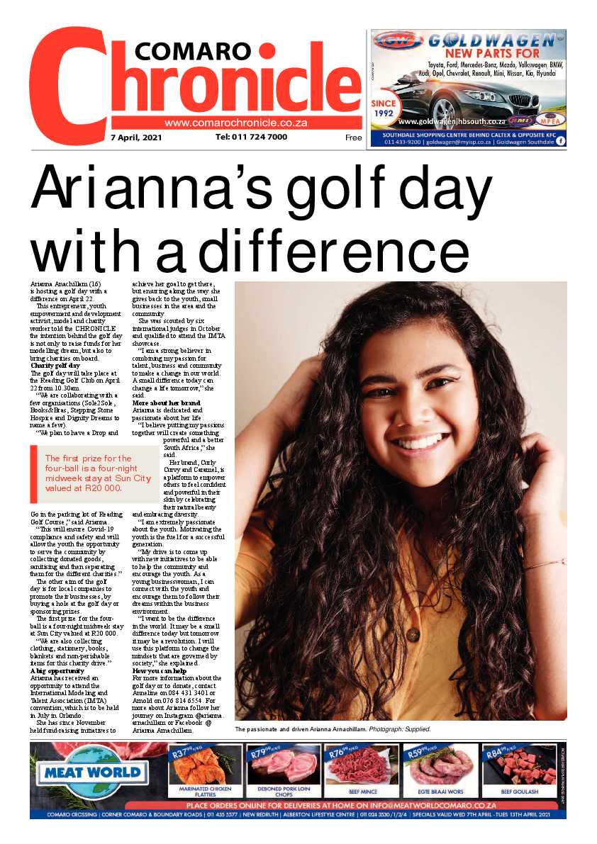 Comaro Chronicle 9 April 2021 page 1