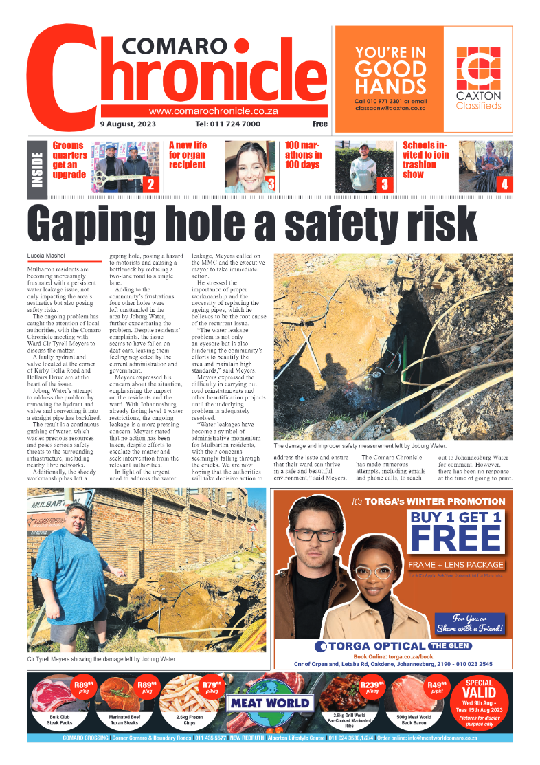 Comaro Chronicle 9 August 2023 page 1