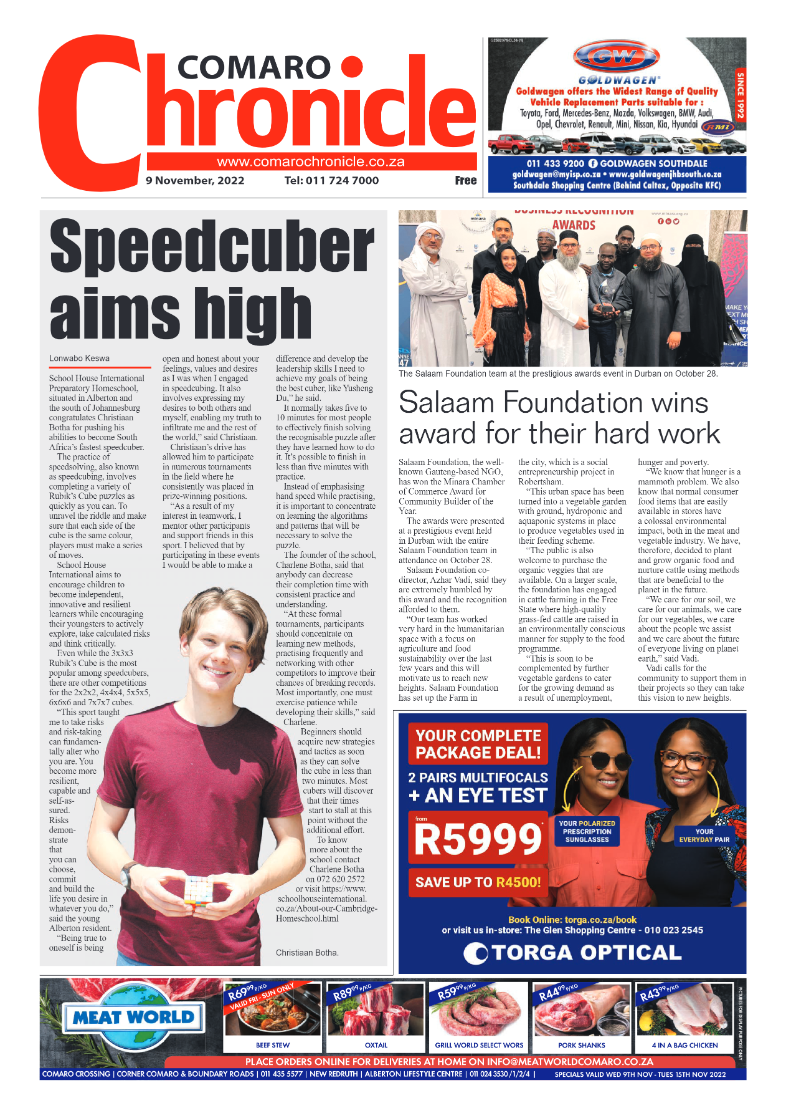 Comaro Chronicle 9 Nov 2022 page 1