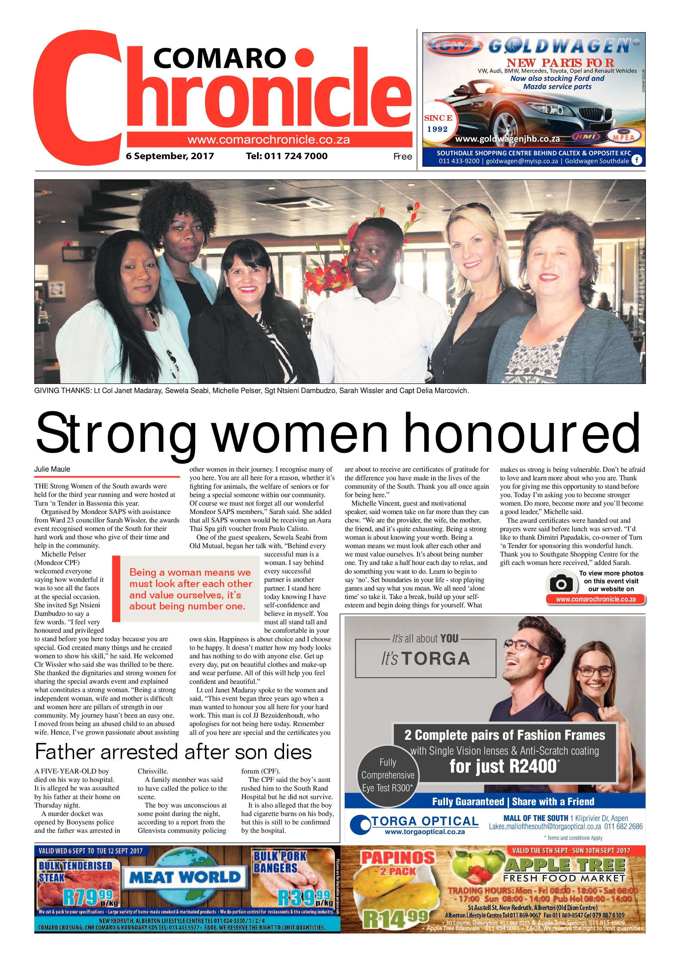 Comaro Chronicle News 06 September 2017 page 1
