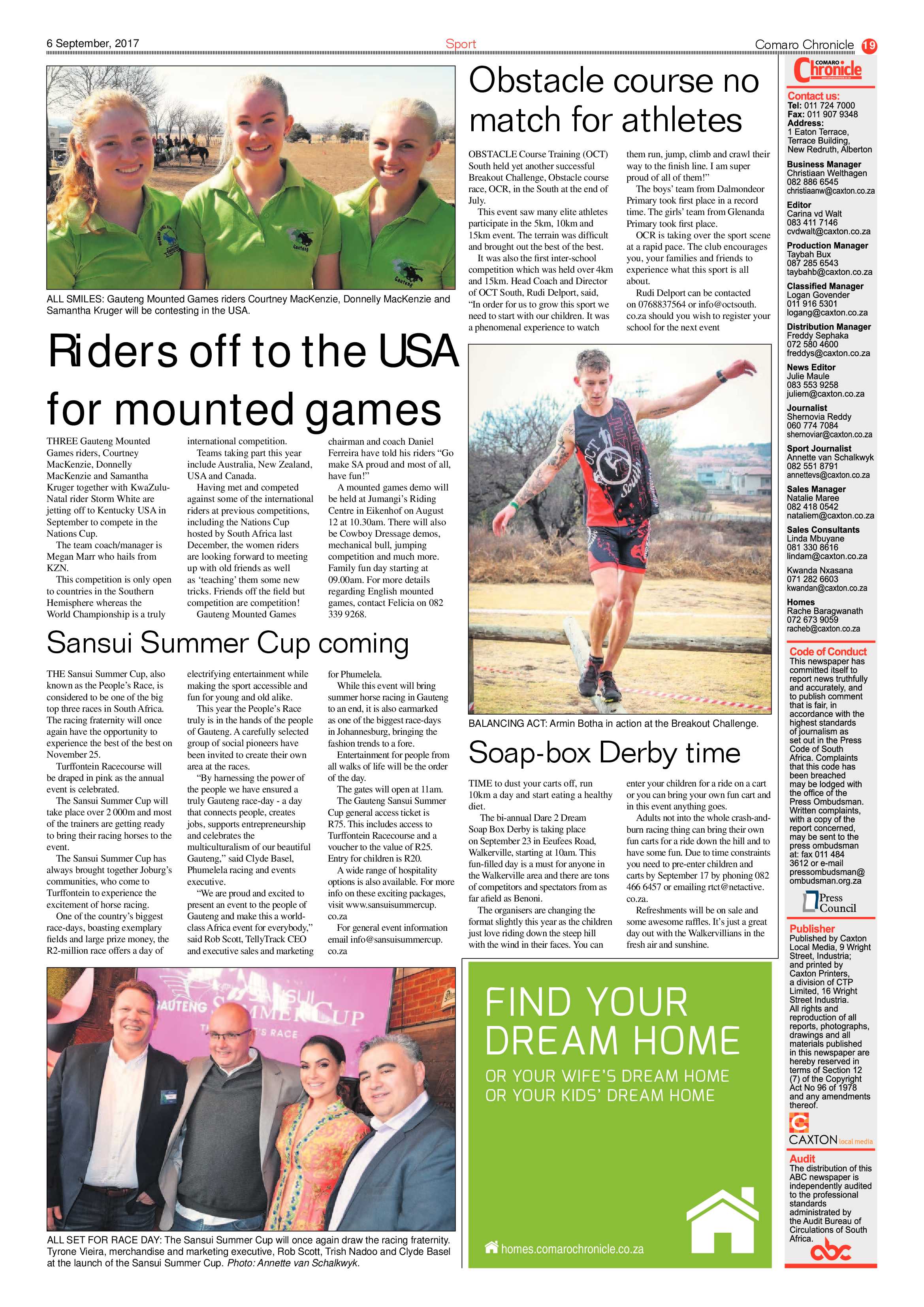 Comaro Chronicle News 06 September 2017 page 19