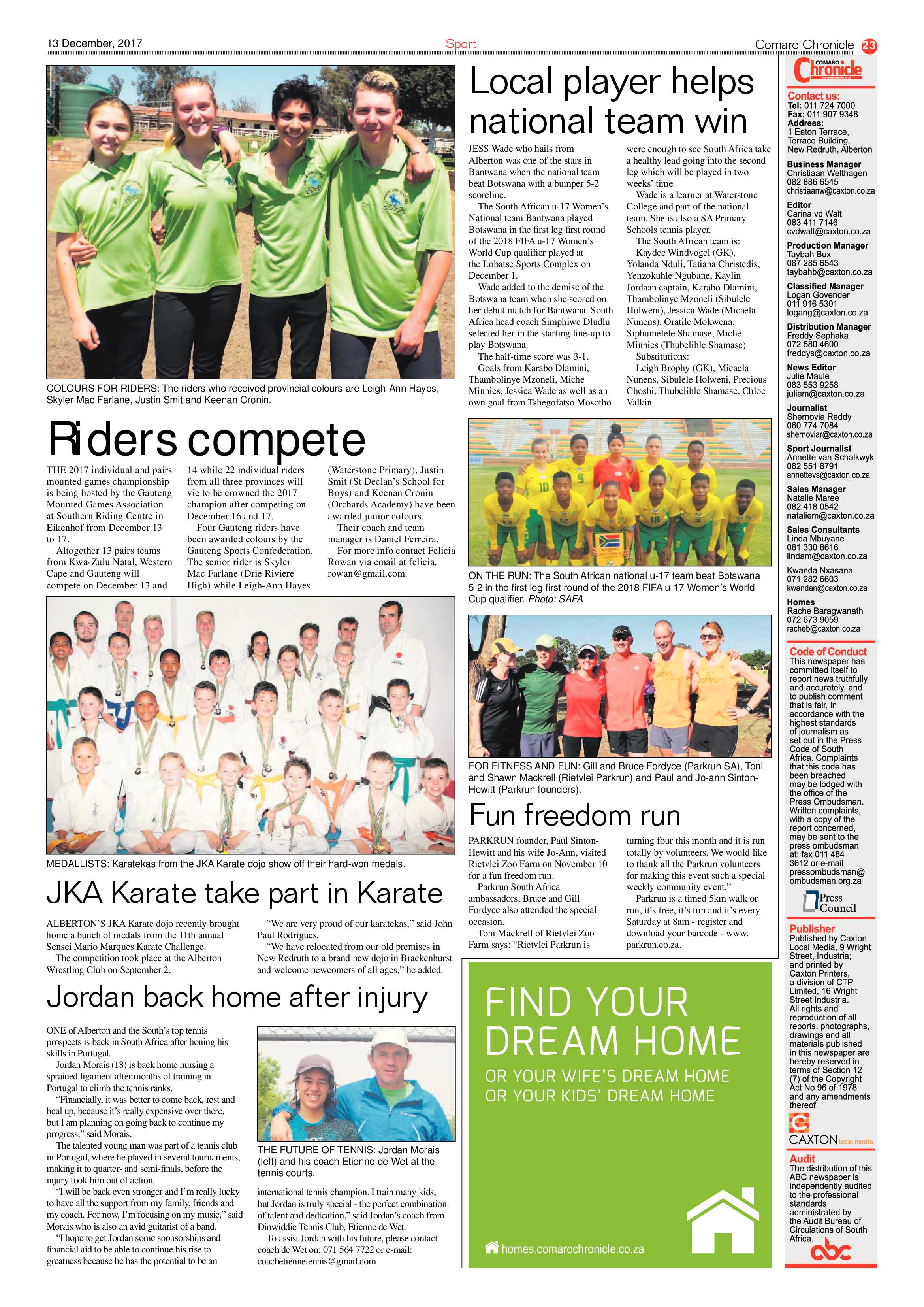 Comaro Chronicle News 13 December 2017 page 23