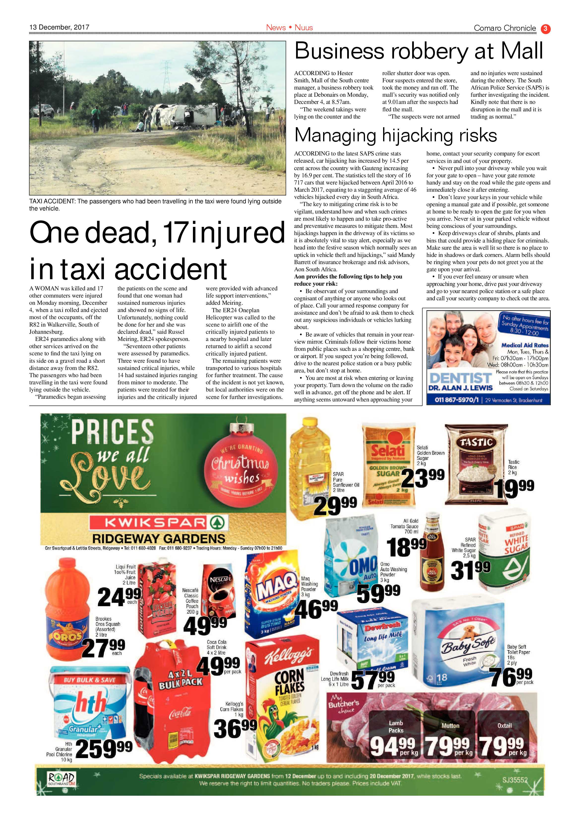 Comaro Chronicle News 13 December 2017 page 3