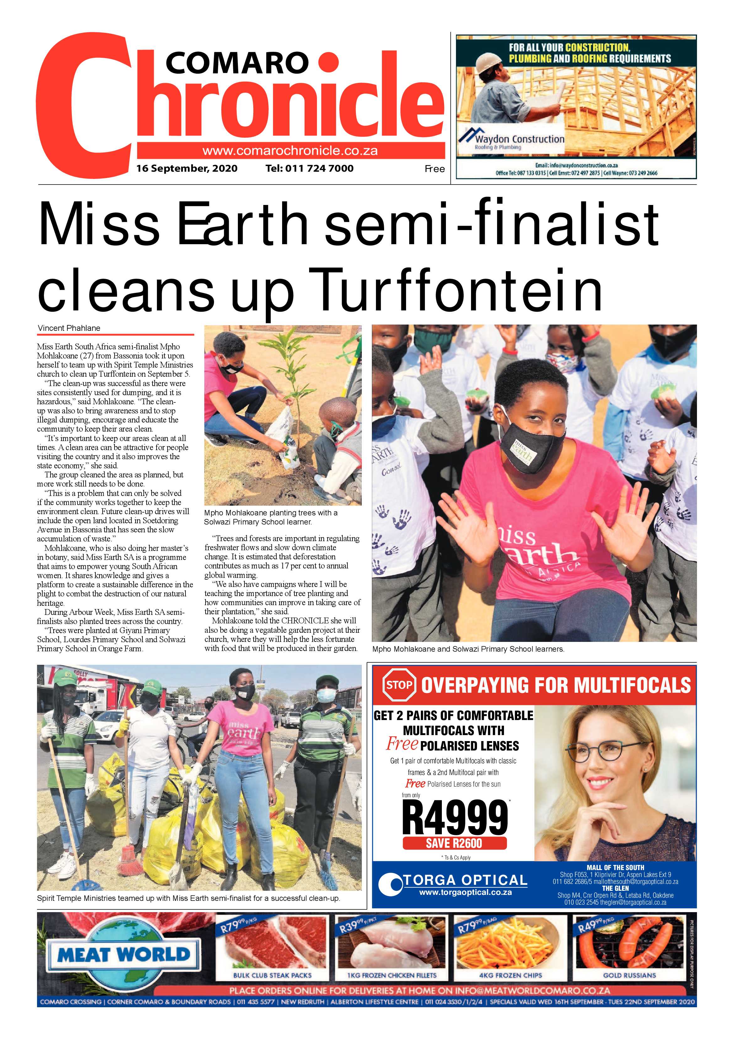 Comaro chronicle 16 September 2020 page 1
