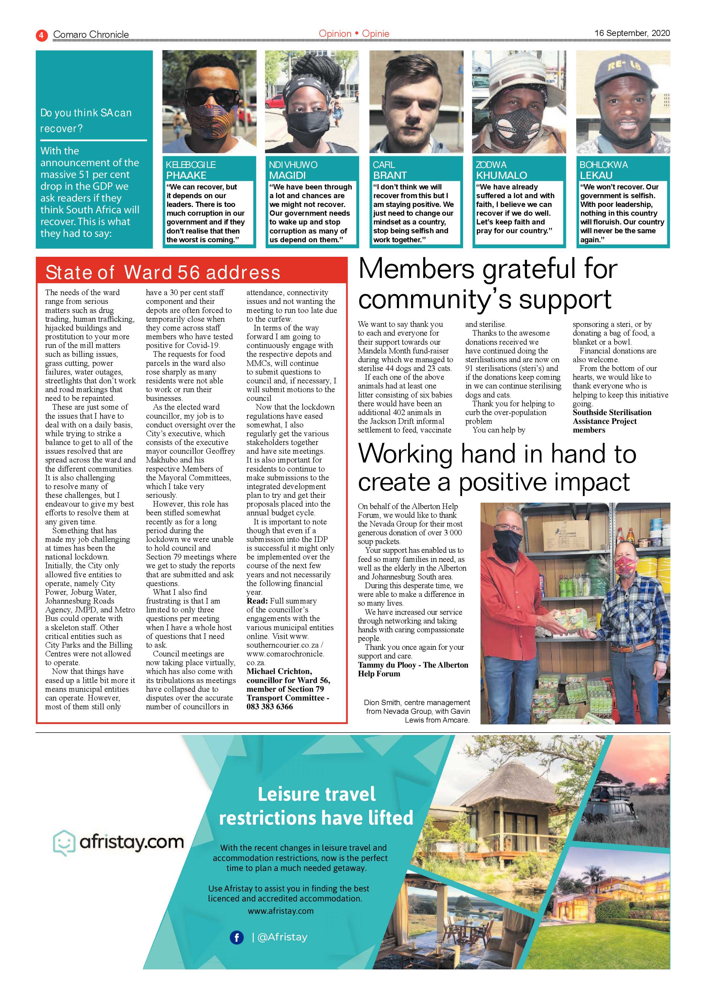 Comaro chronicle 16 September 2020 page 4